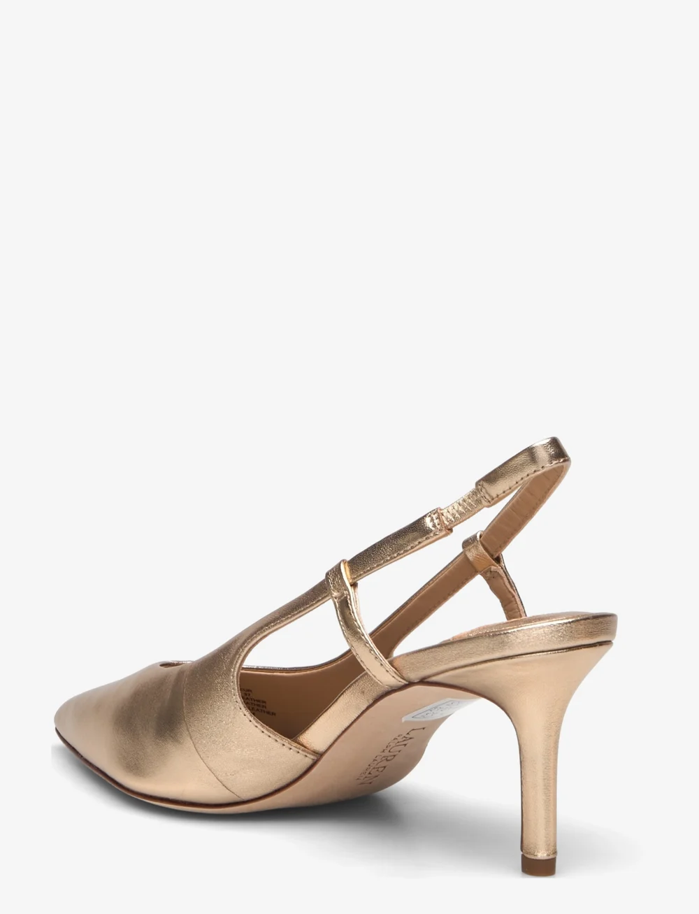 Lauren Ralph Lauren - Khloe Metallic Leather Slingback Pump - slingbacks mit absatz - platinum - 2