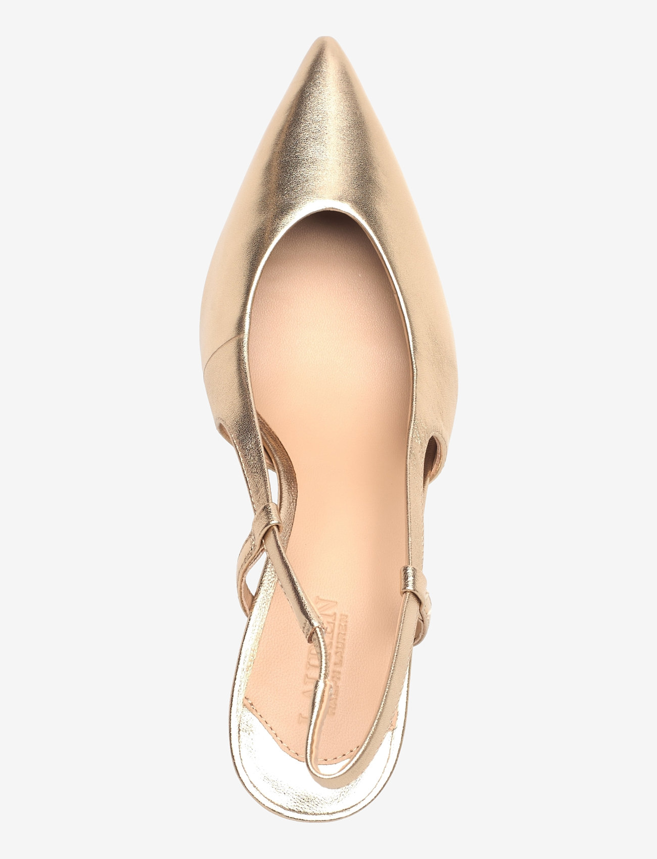Lauren Ralph Lauren - Khloe Metallic Leather Slingback Pump - heeled slingbacks - platinum - 3