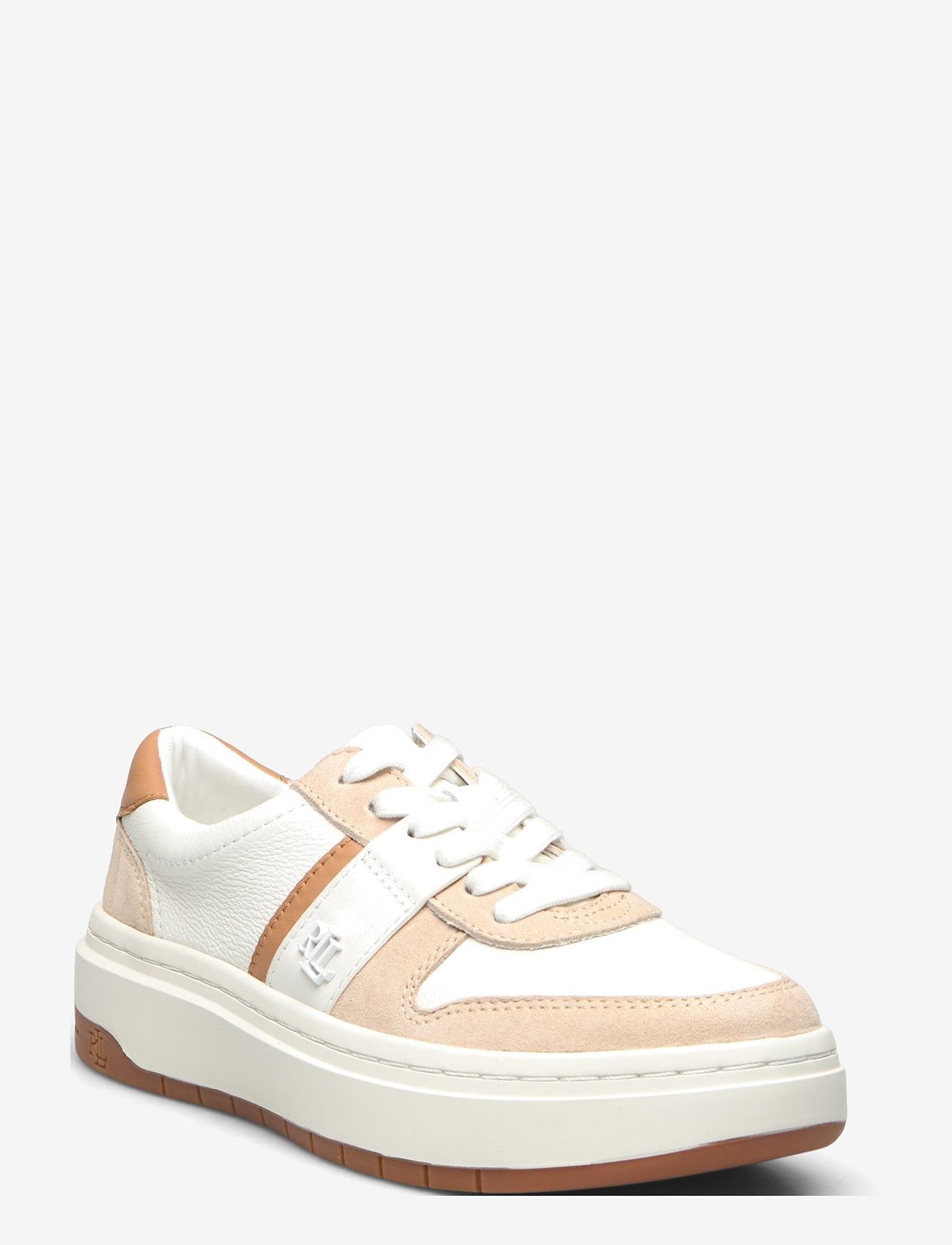 Lauren Ralph Lauren - Harlie Color-Blocked Leather Sneaker - konfirmation - snow white/sand d - 0