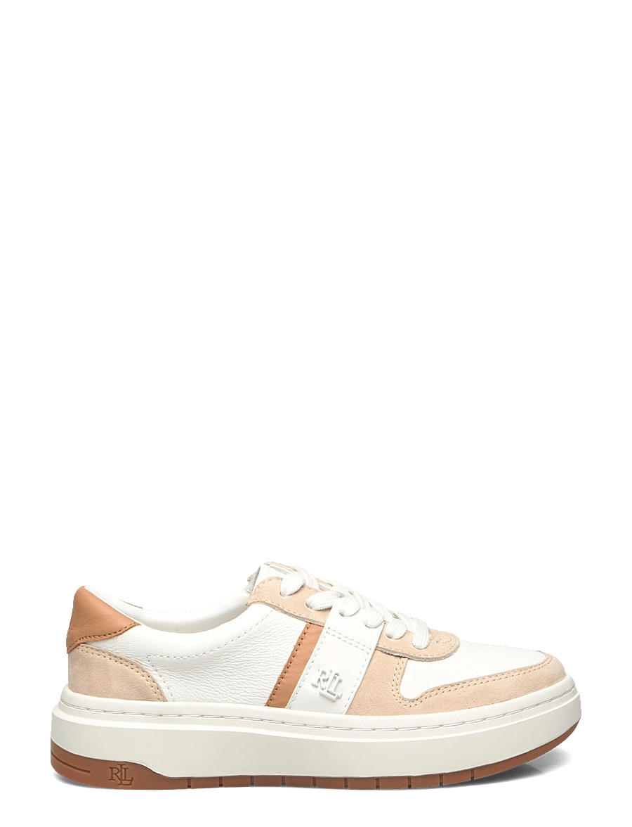 Lauren Ralph Lauren - Harlie Color-Blocked Leather Sneaker - snow white/sand d - 1