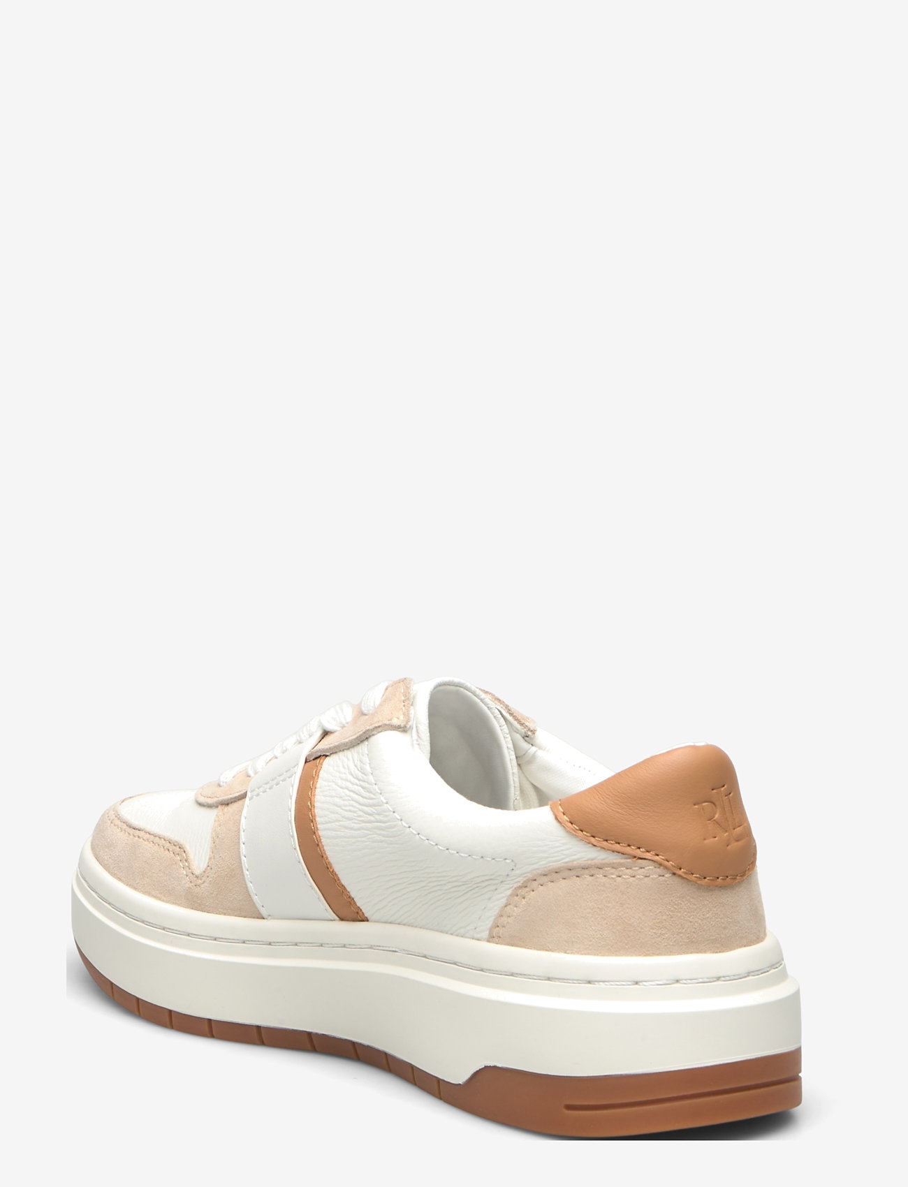 Lauren Ralph Lauren - Harlie Color-Blocked Leather Sneaker - konfirmation - snow white/sand d - 2