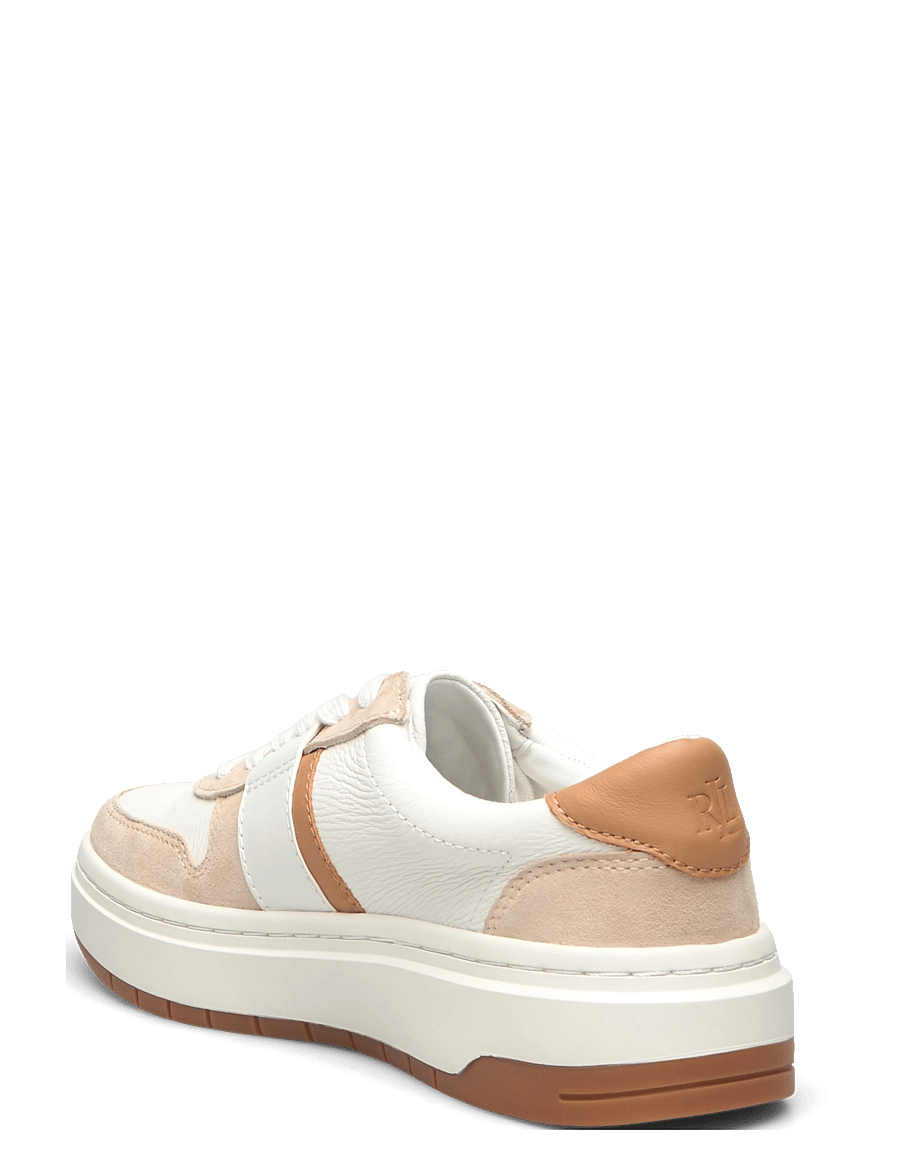 Lauren Ralph Lauren - Harlie Color-Blocked Leather Sneaker - snow white/sand d - 2