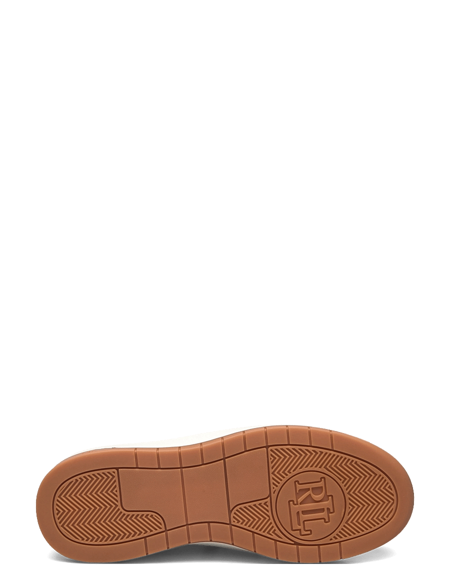 Lauren Ralph Lauren - Harlie Color-Blocked Leather Sneaker - snow white/sand d - 4