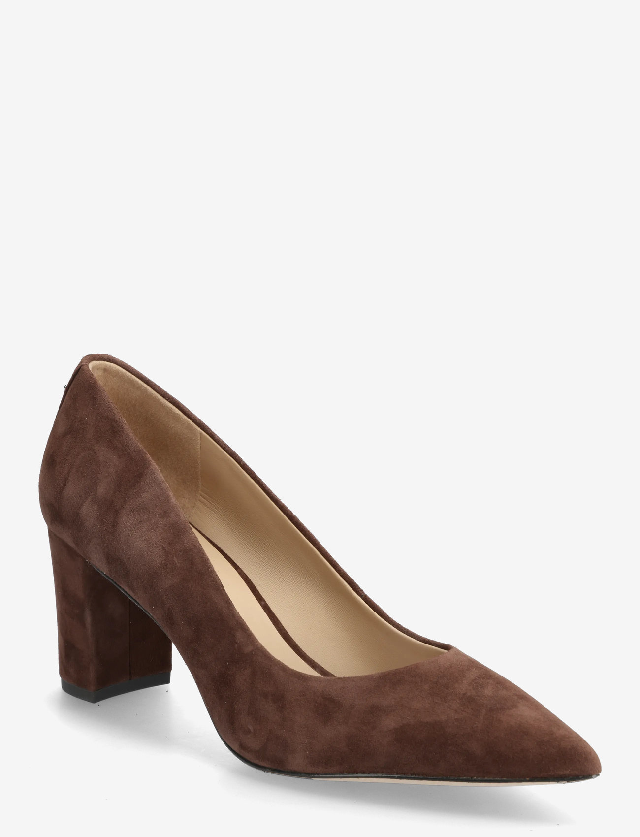 Lauren Ralph Lauren - Lanette Suede Block-Heel Pump - dark hickory - 0