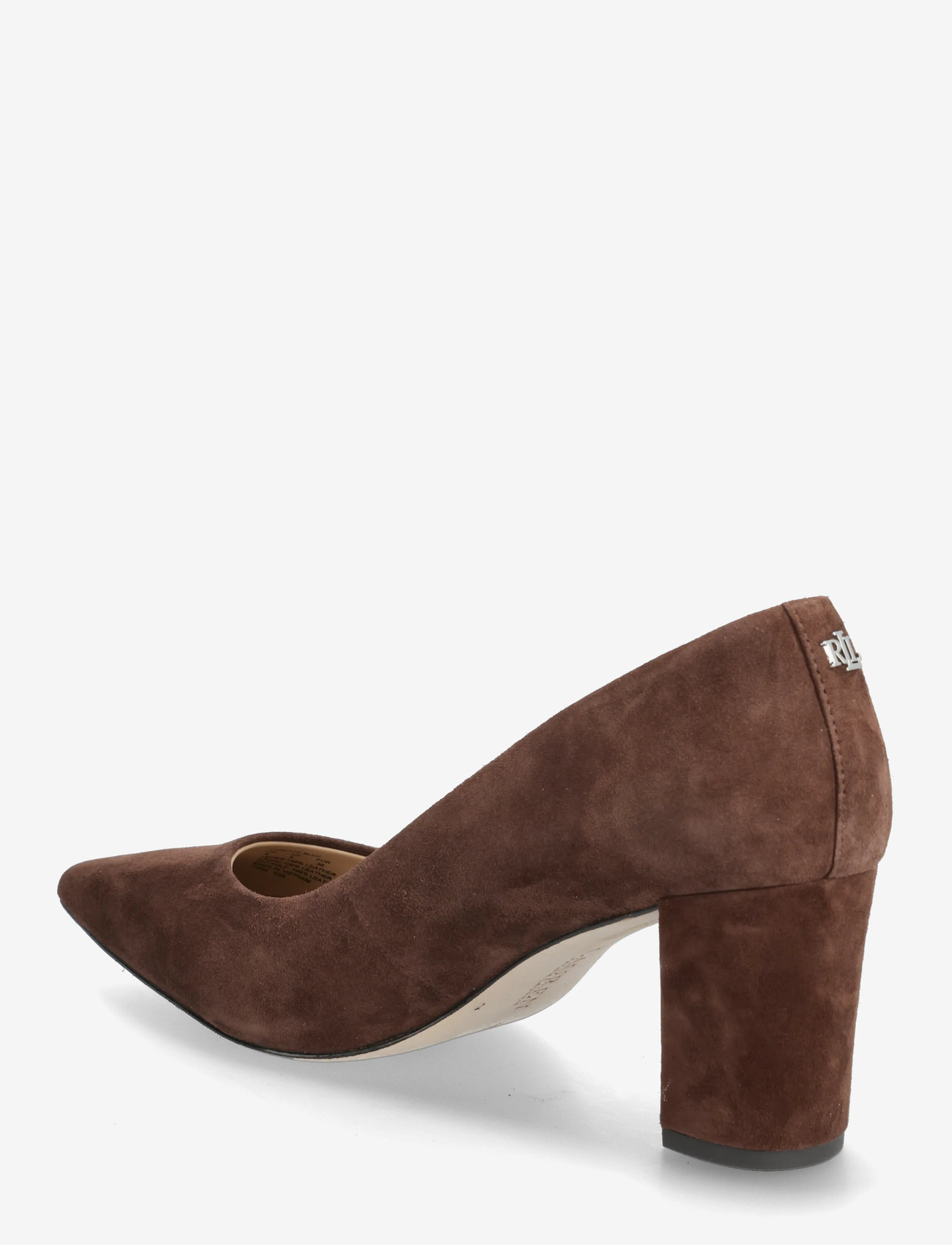 Lauren Ralph Lauren - Lanette Suede Block-Heel Pump - dark hickory - 2