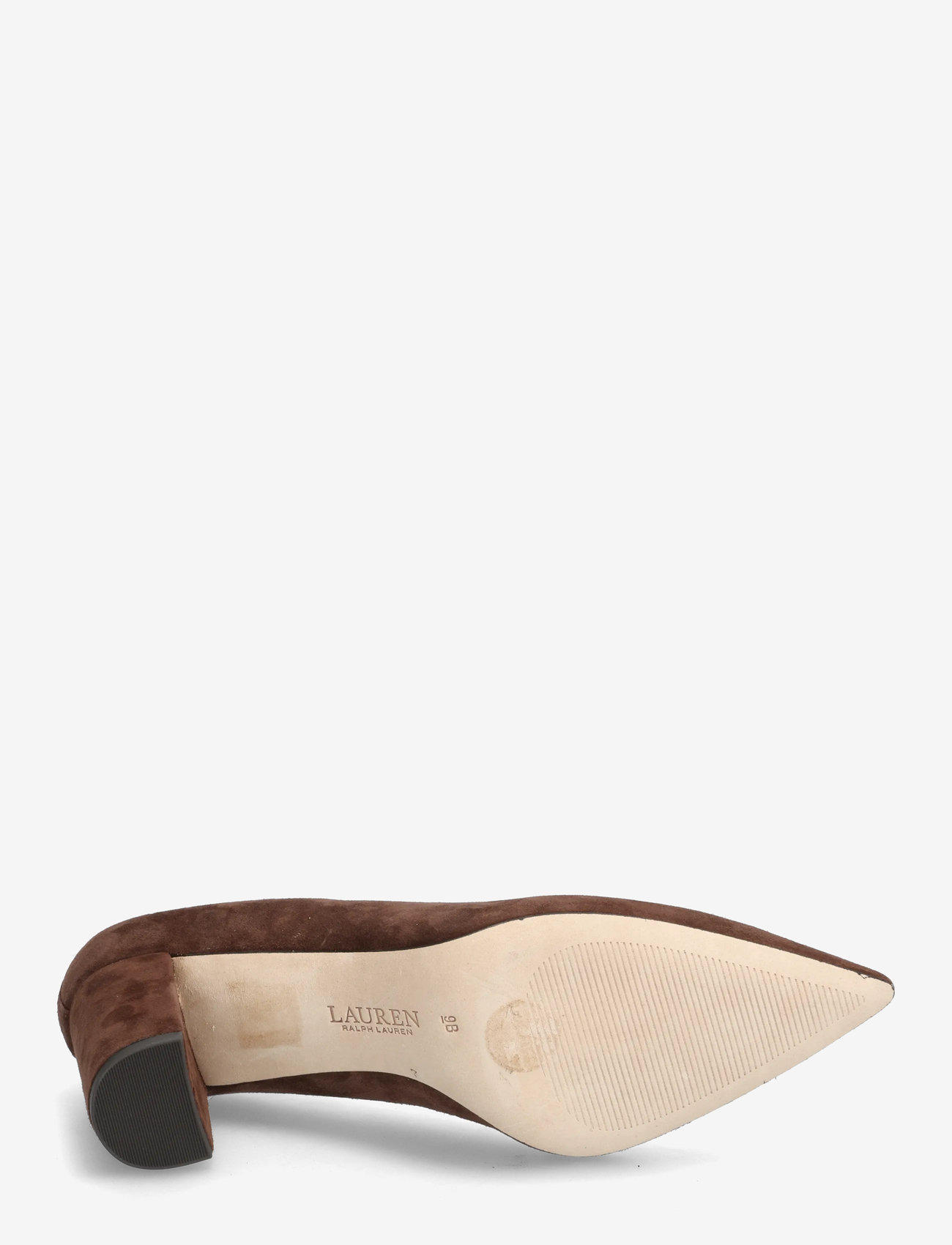 Lauren Ralph Lauren - Lanette Suede Block-Heel Pump - dark hickory - 4