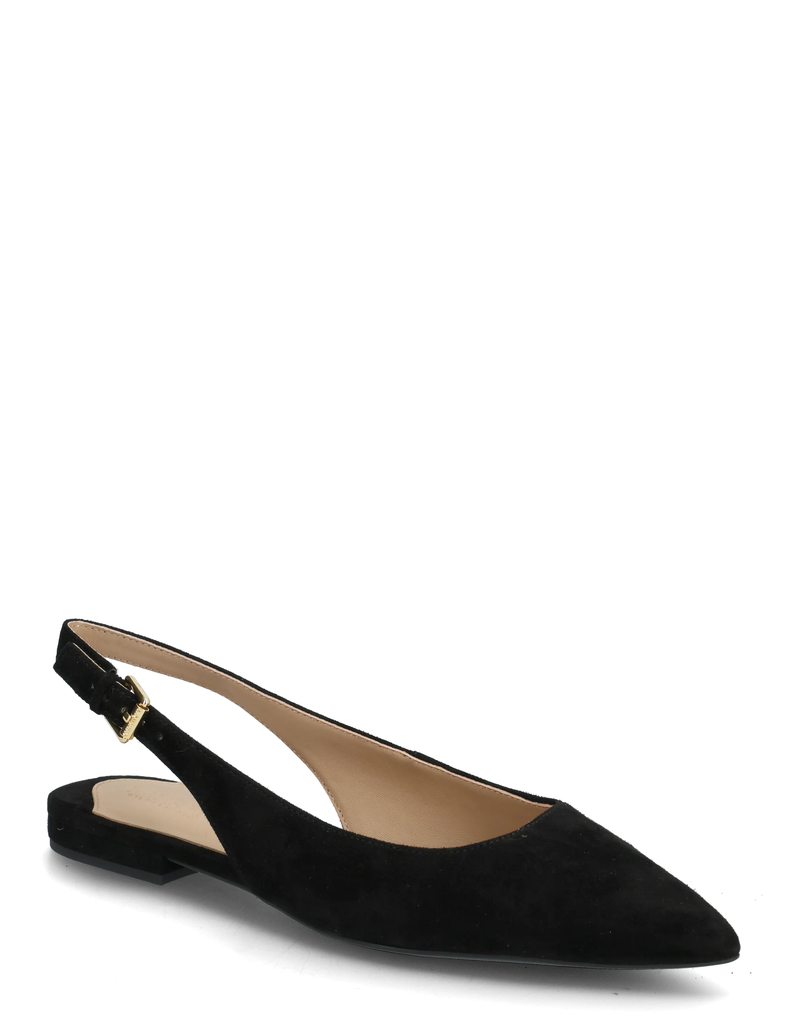 Londyn Suede Slingback Flat - BLACK