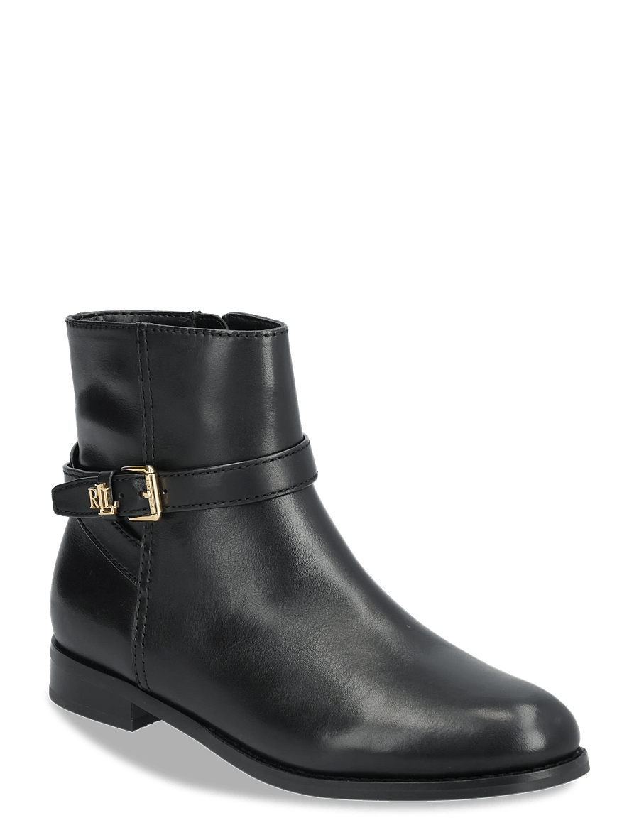 Lauren Ralph Lauren - Brooke II Burnished Leather Bootie - flache stiefeletten - black - 0