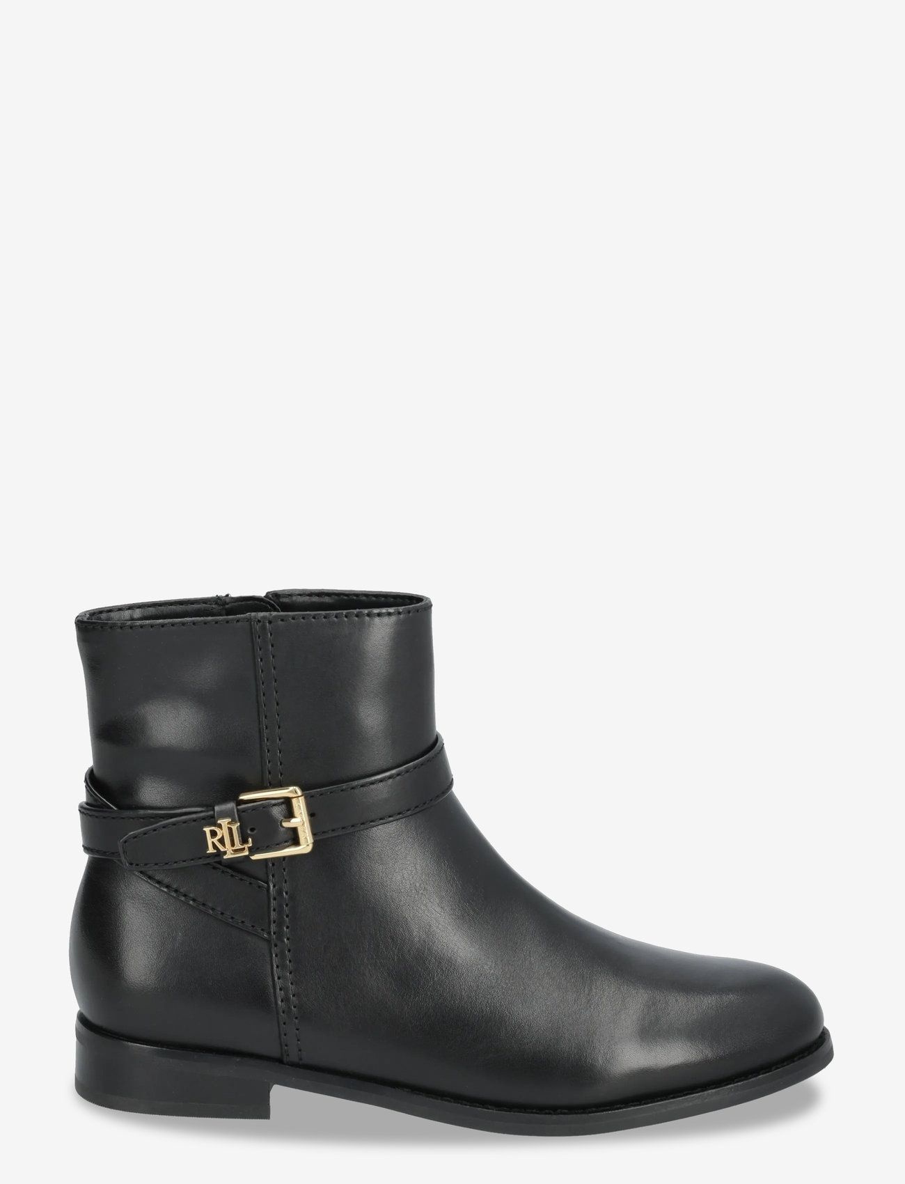 Lauren Ralph Lauren - Brooke II Burnished Leather Bootie - flache stiefeletten - black - 1