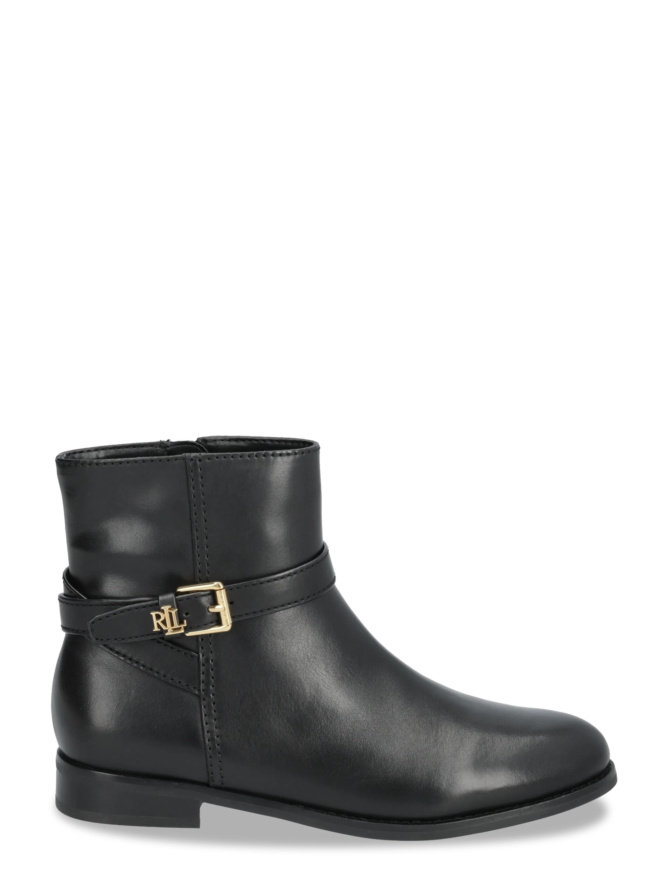 Lauren Ralph Lauren - Brooke II Burnished Leather Bootie - flache stiefeletten - black - 1