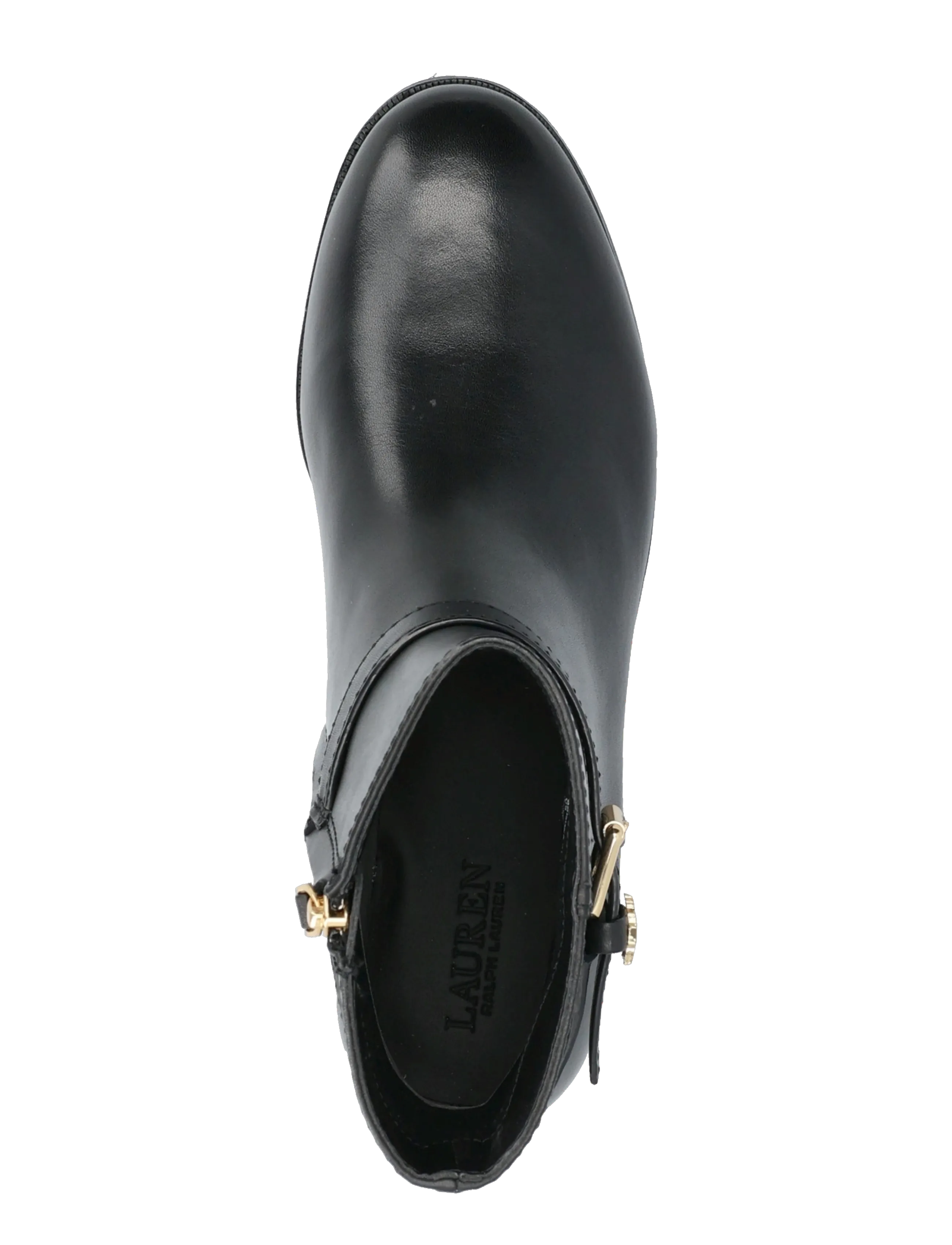 Lauren Ralph Lauren - Brooke II Burnished Leather Bootie - flache stiefeletten - black - 3