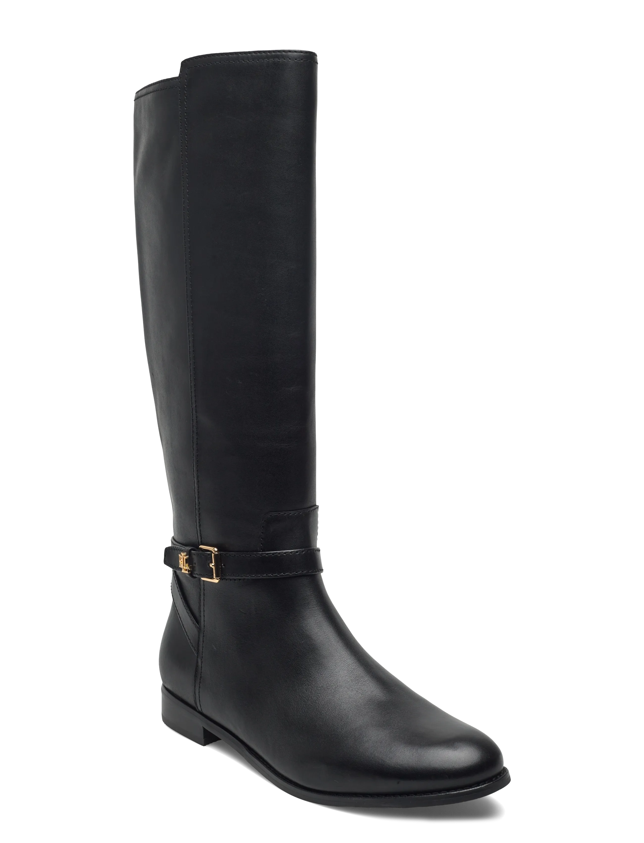 Lauren Ralph Lauren Brooke II Burnished Leather Tall Boot - Kniehohe Stiefel - BLACK / black