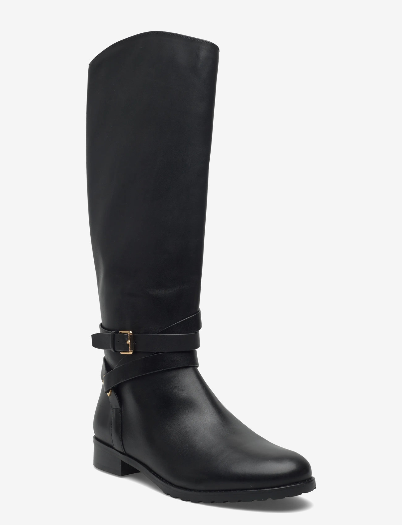 Lauren Ralph Lauren - Collins Burnished Leather Tall Boot - knee high boots - black - 0