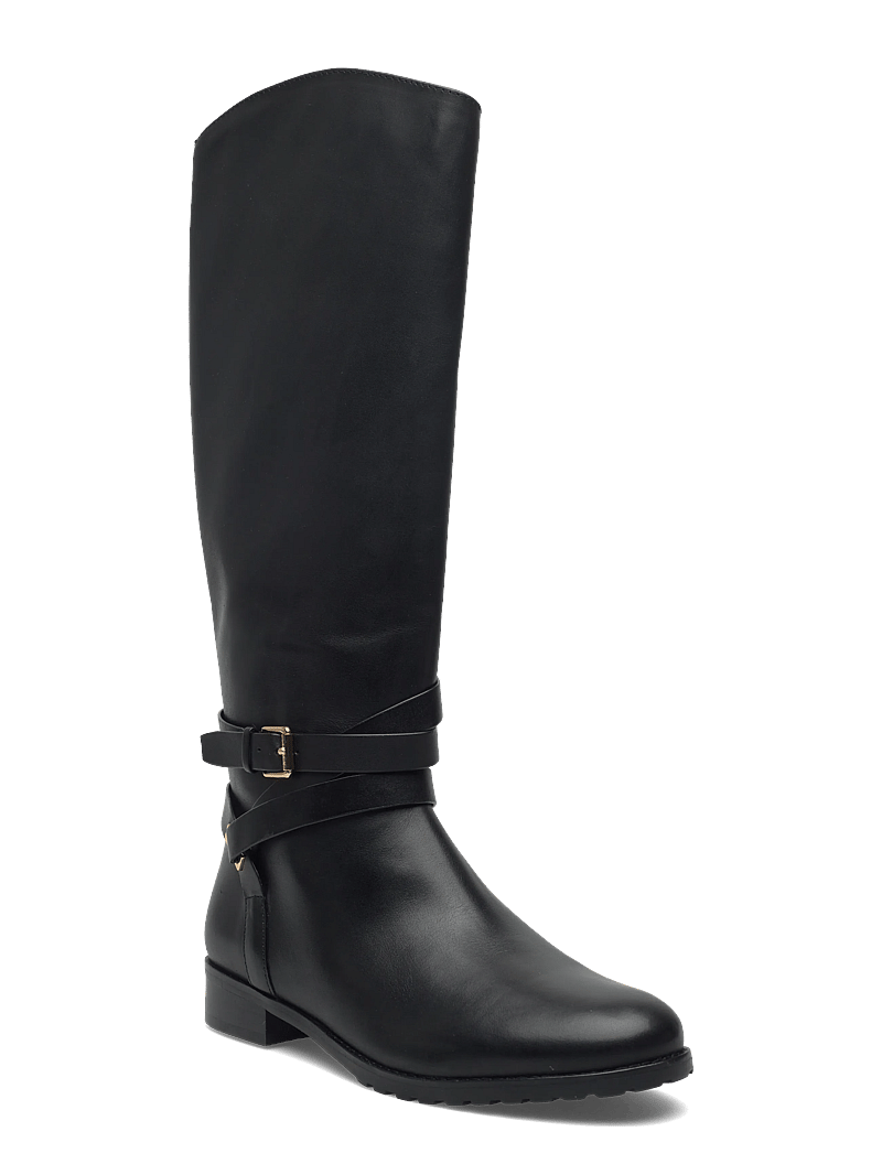 Lauren Ralph Lauren - Collins Burnished Leather Tall Boot - kniehohe stiefel - black - 0