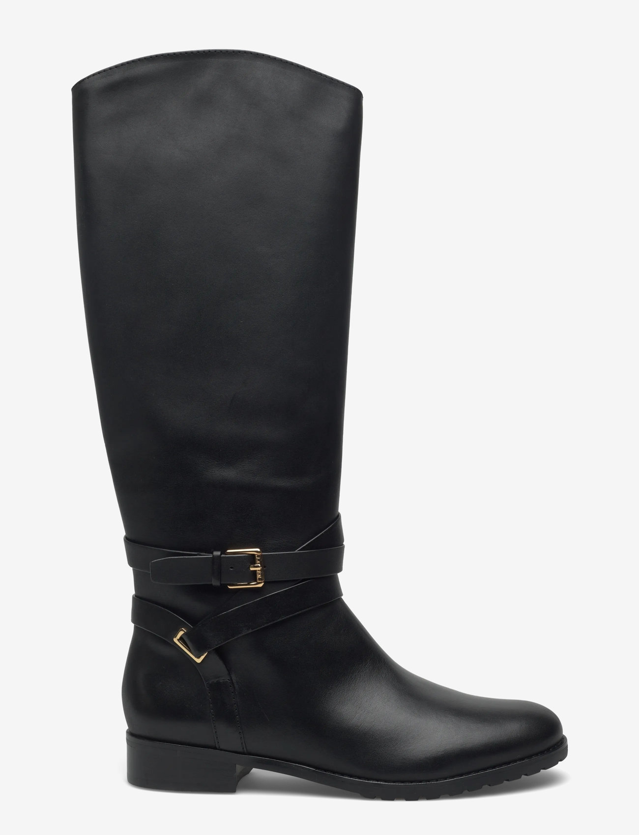 Lauren Ralph Lauren - Collins Burnished Leather Tall Boot - knee high boots - black - 1