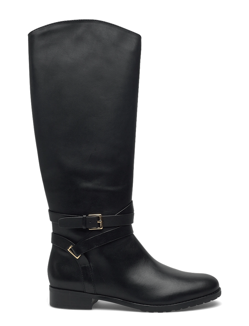 Lauren Ralph Lauren - Collins Burnished Leather Tall Boot - kniehohe stiefel - black - 1