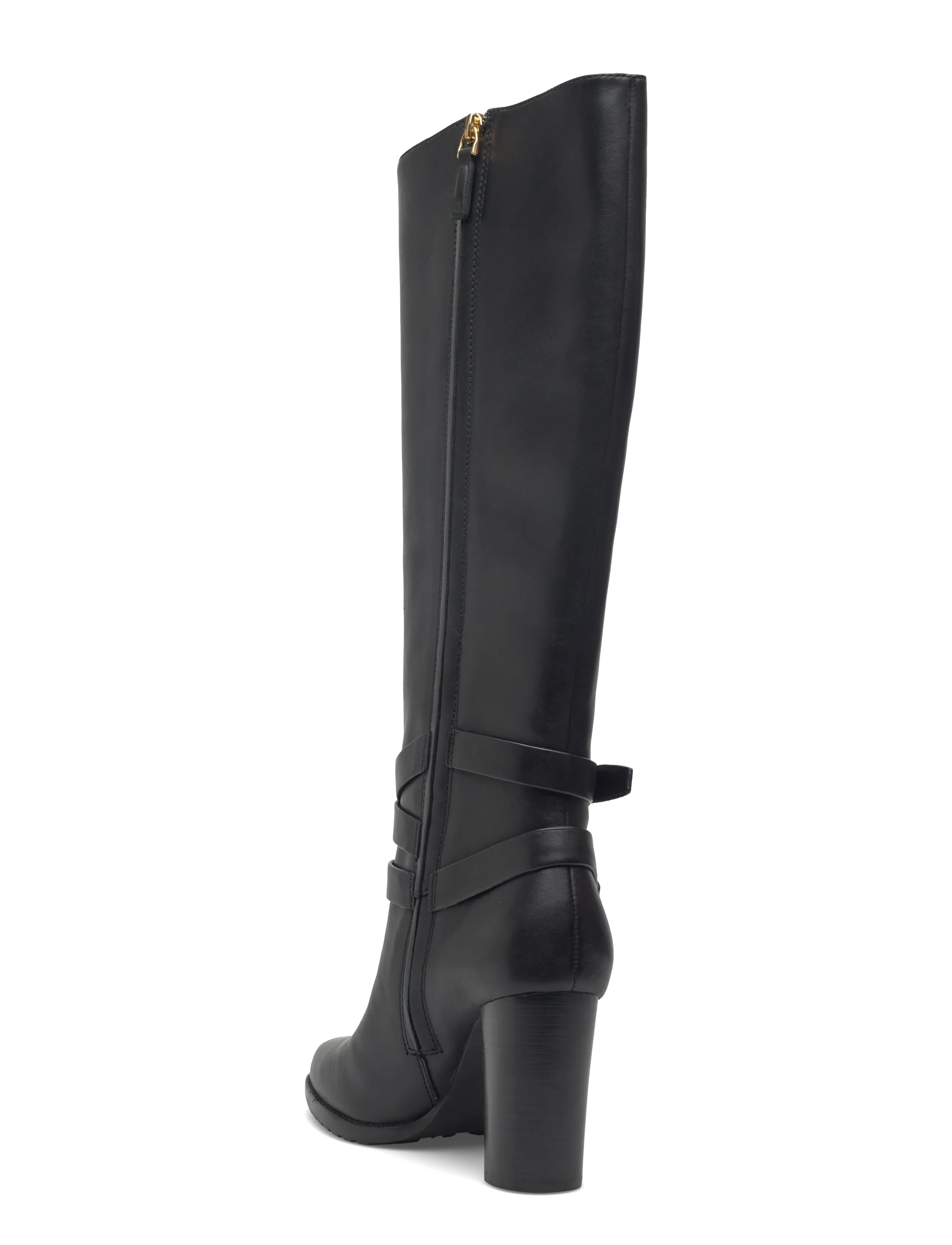 Lauren Ralph Lauren - Collins Burnished Leather Tall Boot Heel - bottes hautes au genou - black - 2
