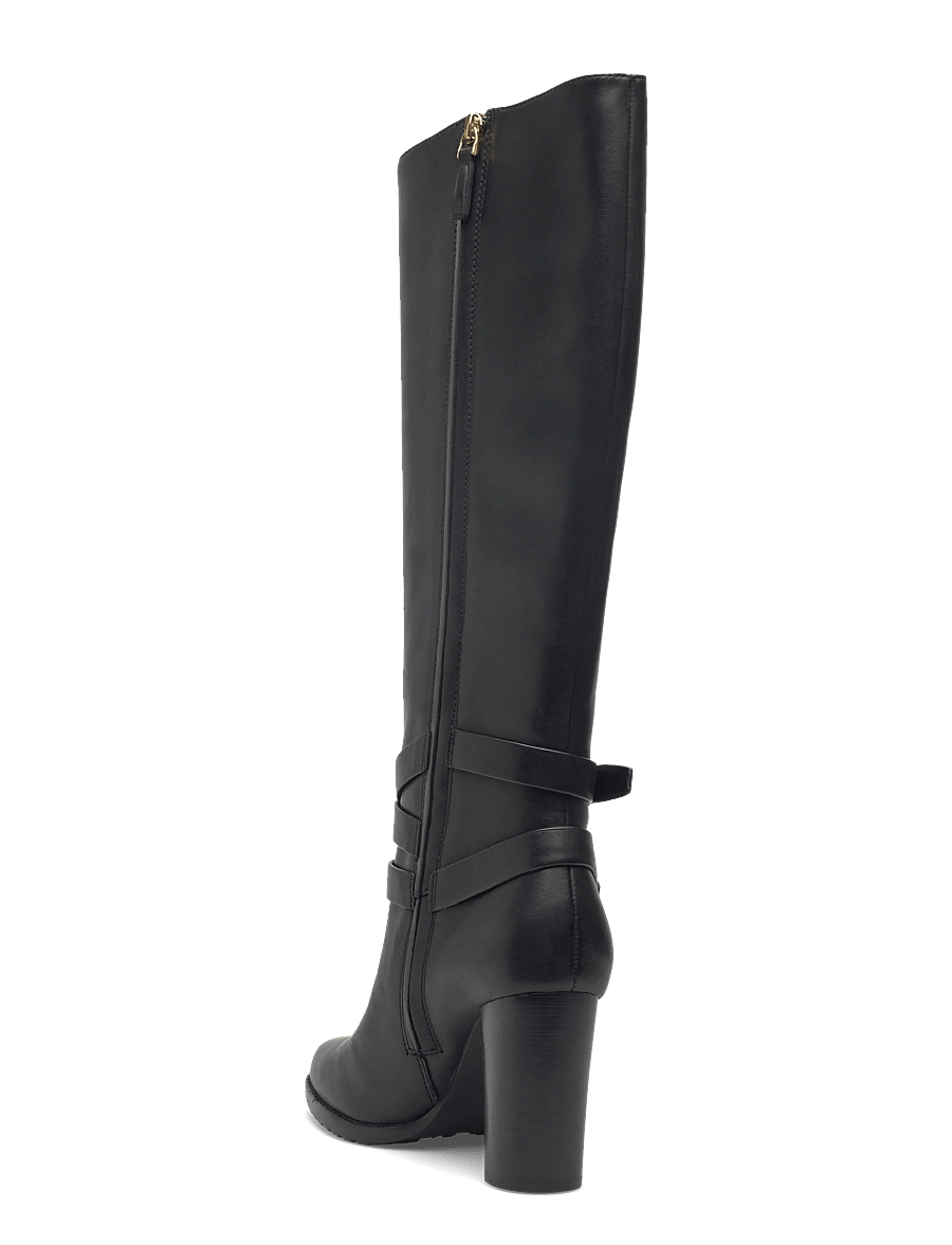 Lauren Ralph Lauren - Collins Burnished Leather Tall Boot Heel - bottes hautes au genou - black - 2