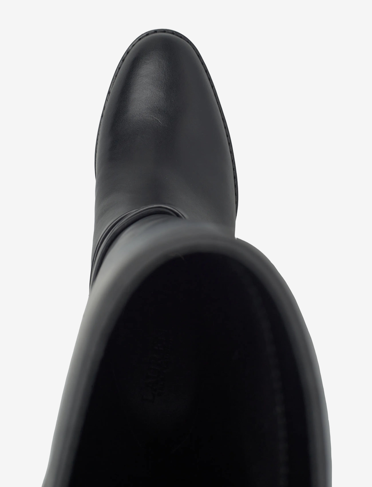 Lauren Ralph Lauren - Collins Burnished Leather Tall Boot Heel - long boots - black - 3