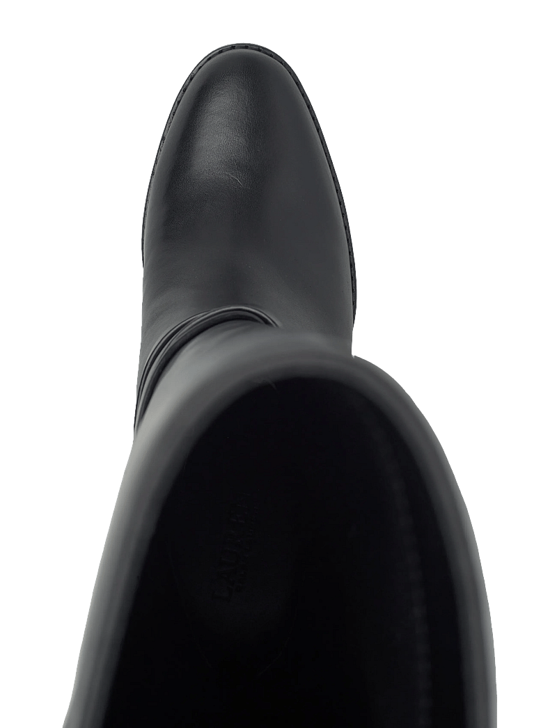 Lauren Ralph Lauren - Collins Burnished Leather Tall Boot Heel - long boots - black - 3