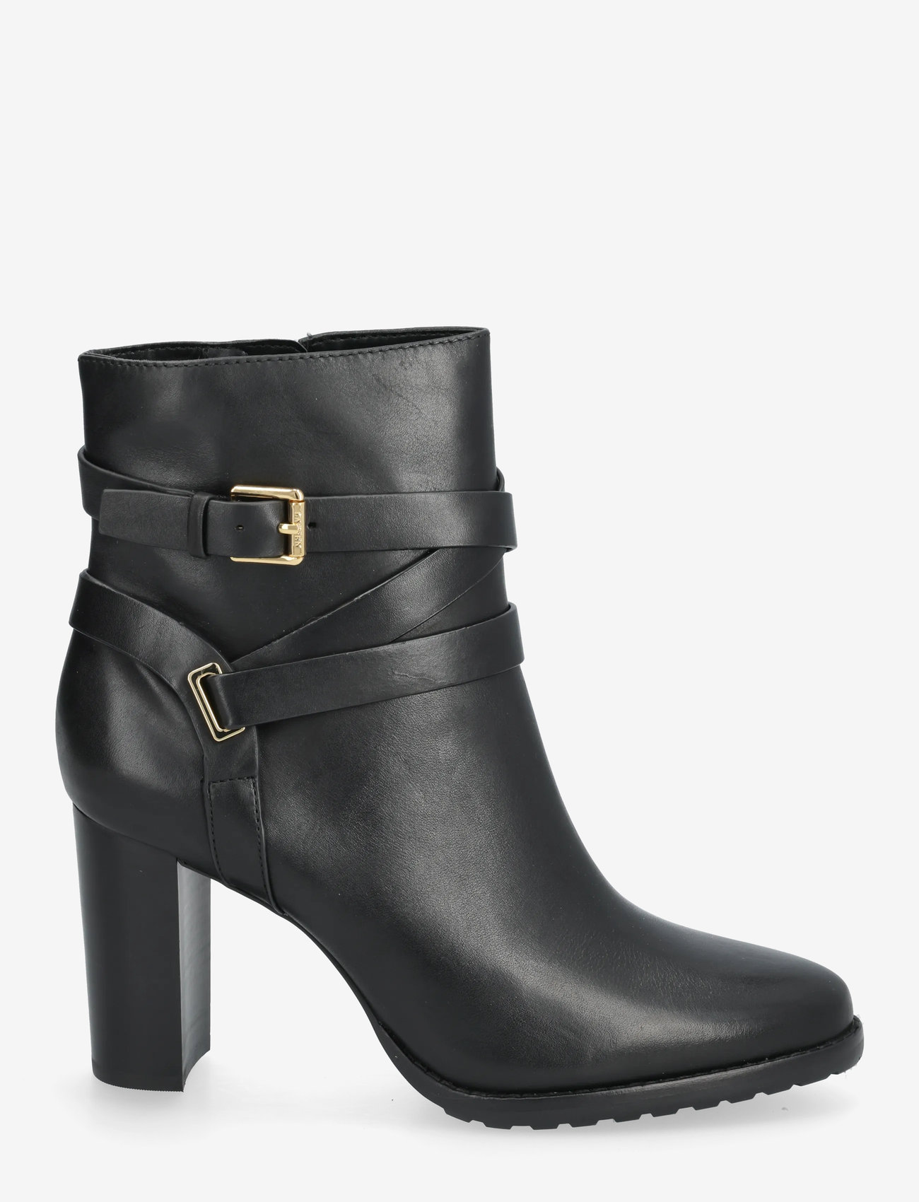 Lauren Ralph Lauren - Collins Burnished Leather Bootie Heel - heeled ankle boots - black - 1
