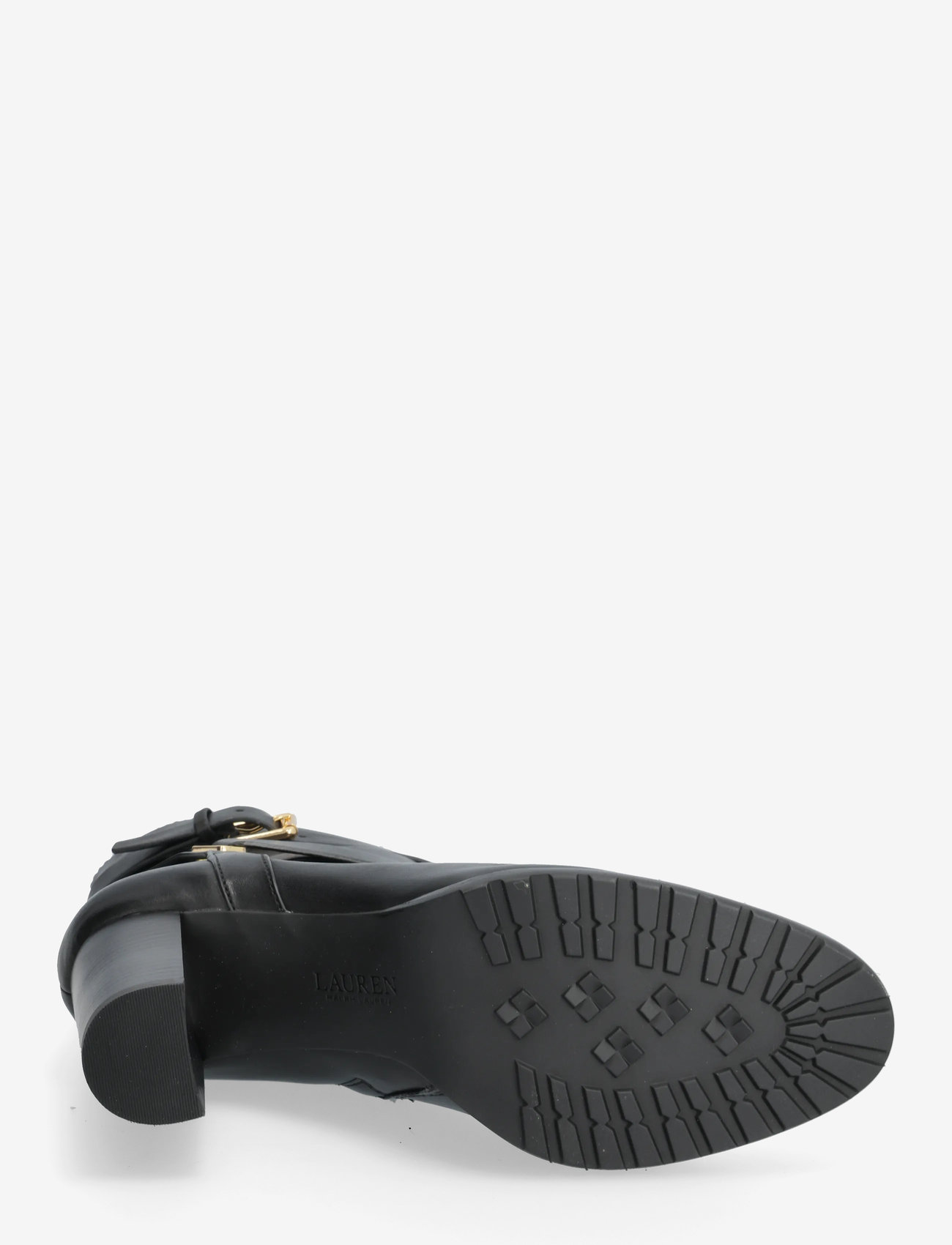 Lauren Ralph Lauren - Collins Burnished Leather Bootie Heel - heeled ankle boots - black - 4