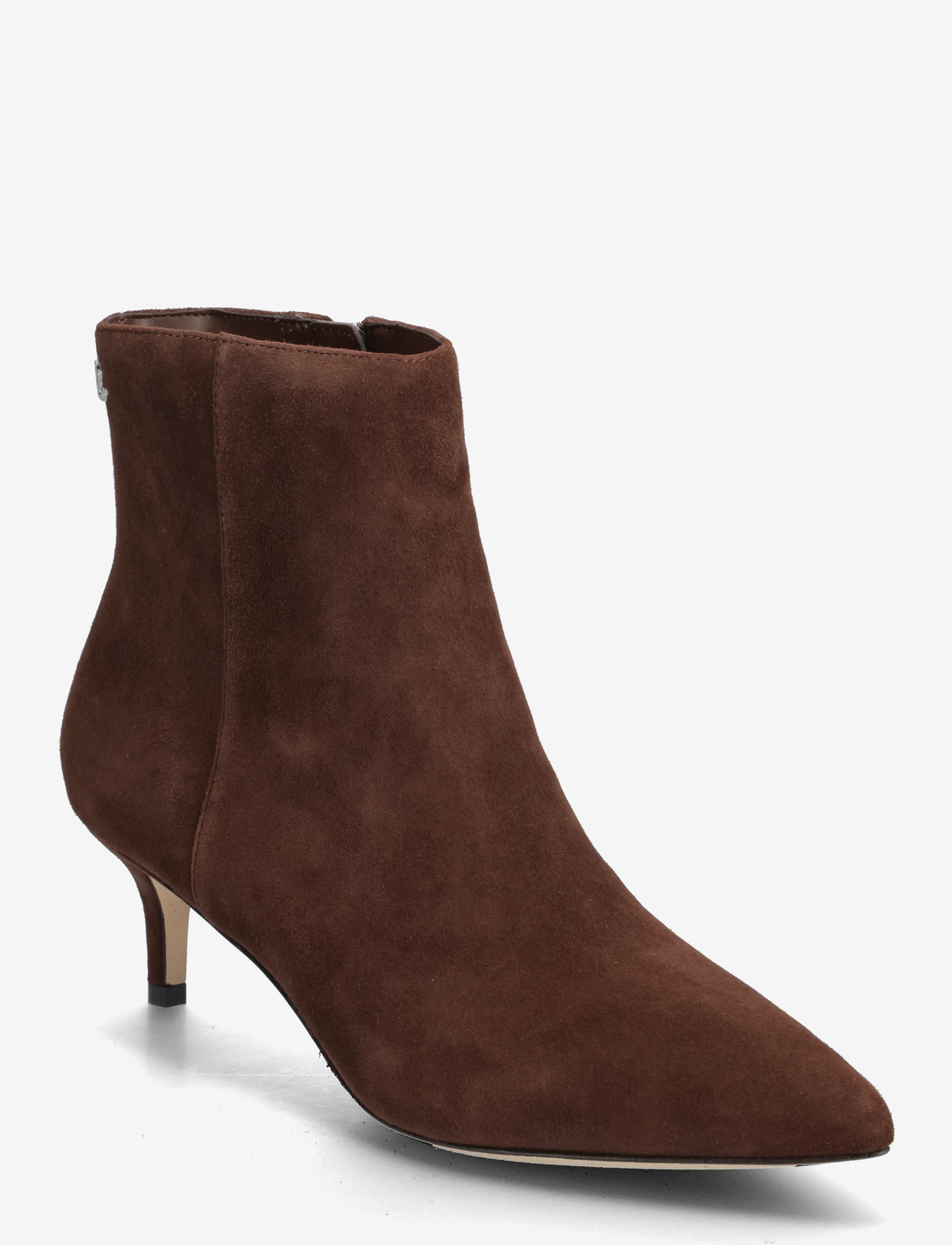 Lauren Ralph Lauren - McKay Suede Bootie Heel - støvletter - dark hickory - 0
