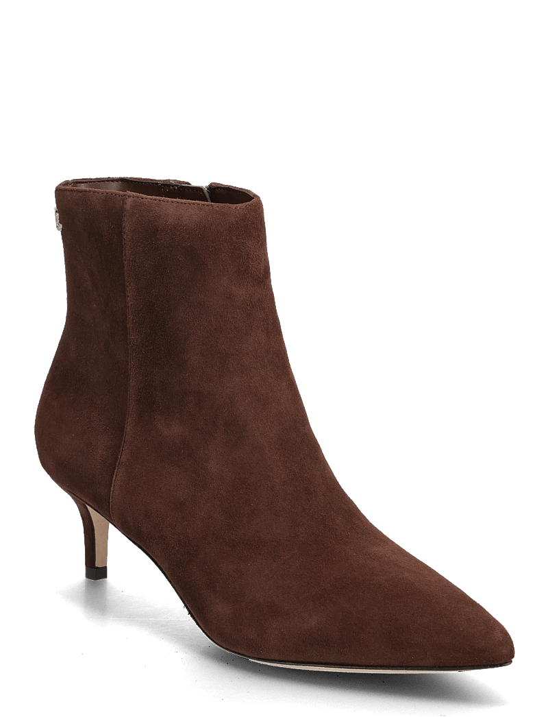 Lauren Ralph Lauren - McKay Suede Bootie Heel - støvletter - dark hickory - 0