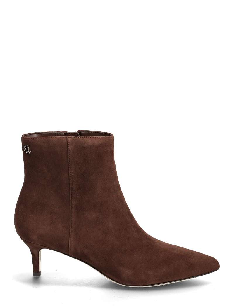 Lauren Ralph Lauren - McKay Suede Bootie Heel - støvletter - dark hickory - 1