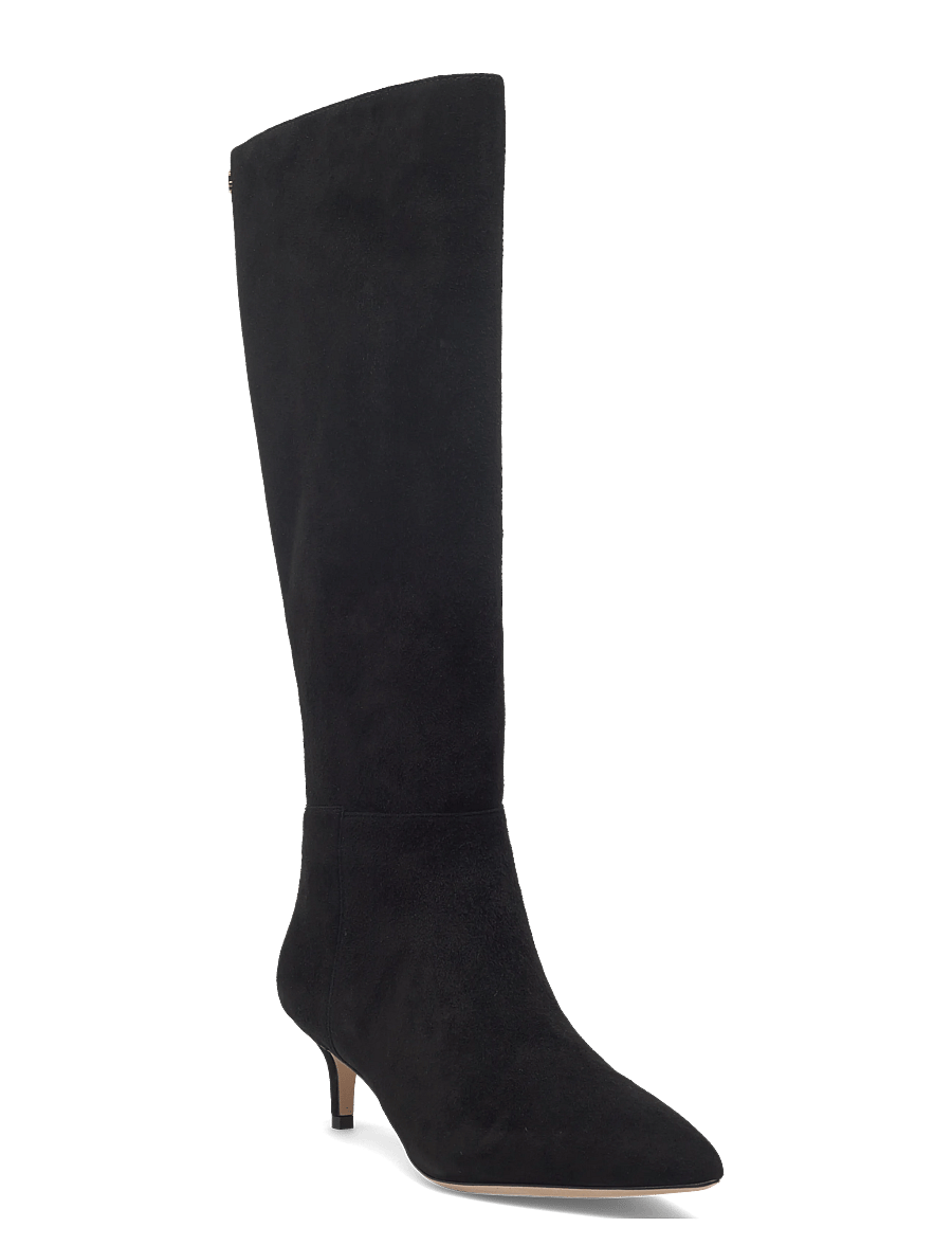 Lauren Ralph Lauren - McKay Suede Tall Boot Heel - knee high boots - black - 0