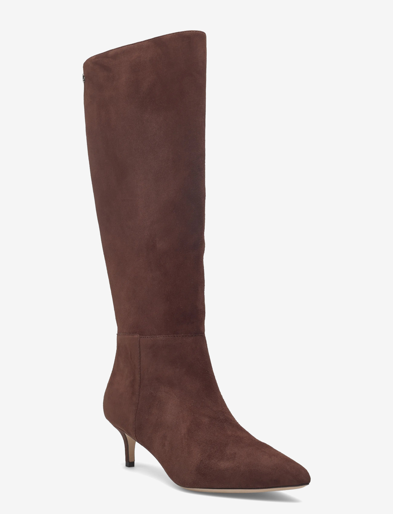 Lauren Ralph Lauren - McKay Suede Tall Boot Heel - langskaftede støvler - dark hickory - 0