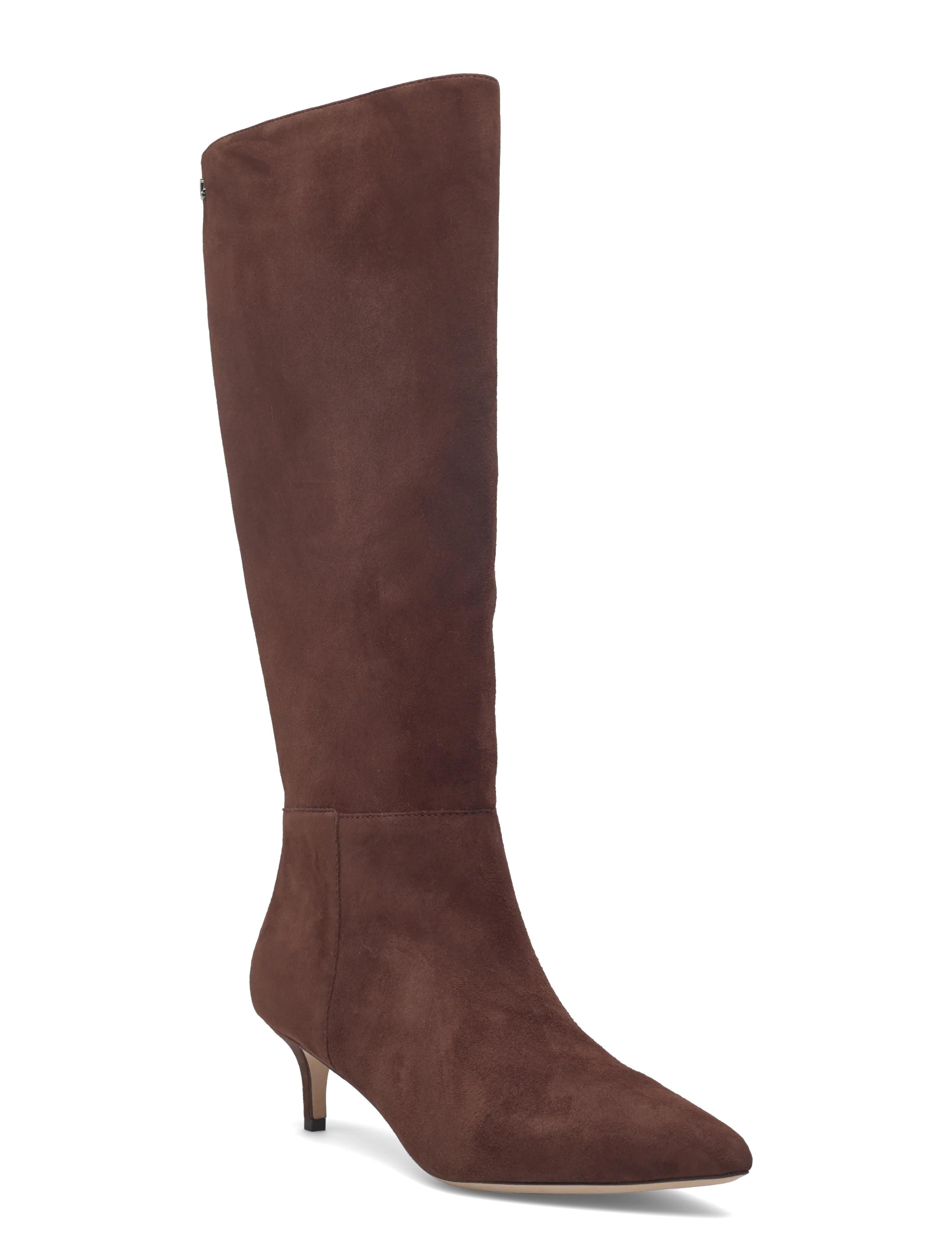 Lauren Ralph Lauren McKay Suede Tall Boot Heel - Lange støvler - DARK HICKORY / brown