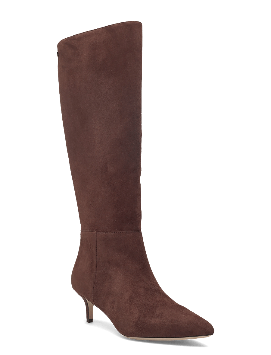 Lauren Ralph Lauren - McKay Suede Tall Boot Heel - lange laarzen - dark hickory - 0
