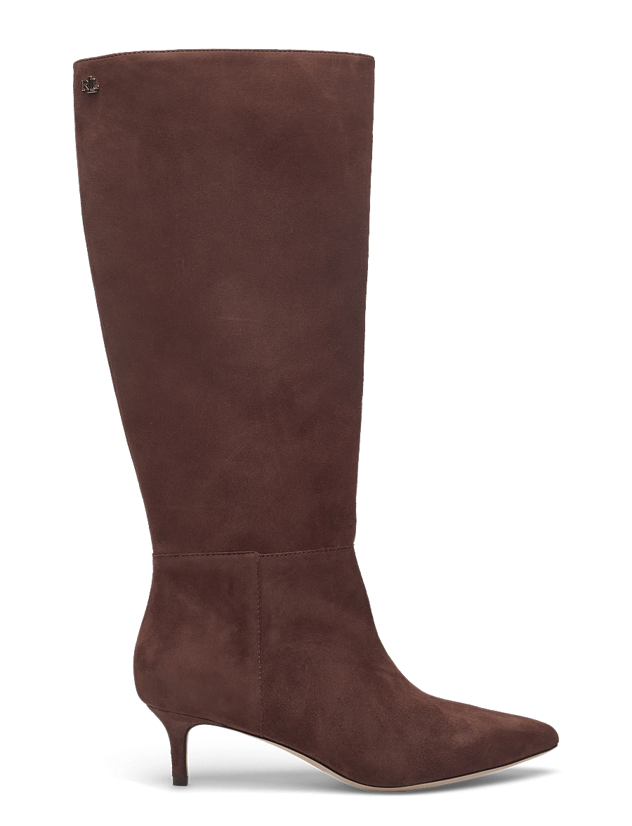 Lauren Ralph Lauren - McKay Suede Tall Boot Heel - lange laarzen - dark hickory - 1