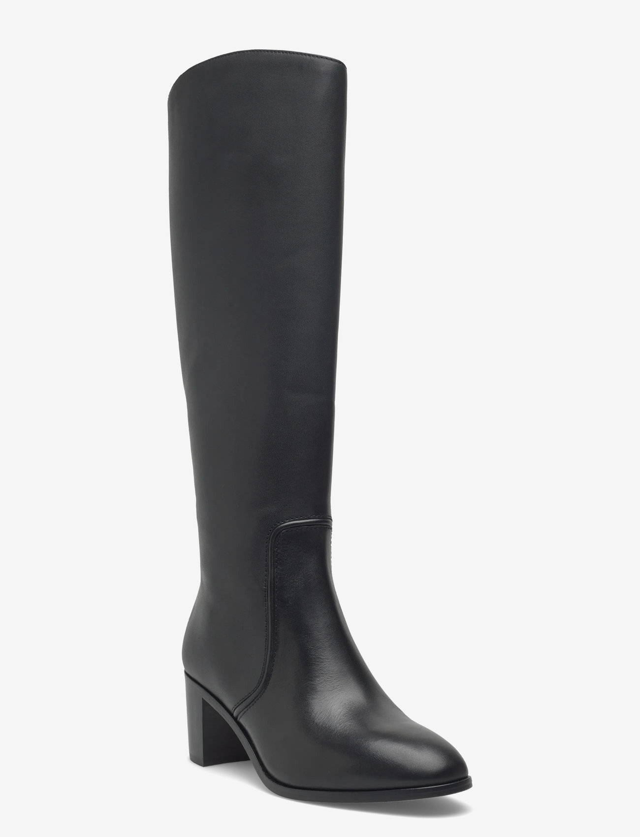 Lauren Ralph Lauren - Charly Burnished Leather Tall Boot - kniehohe stiefel - black - 0