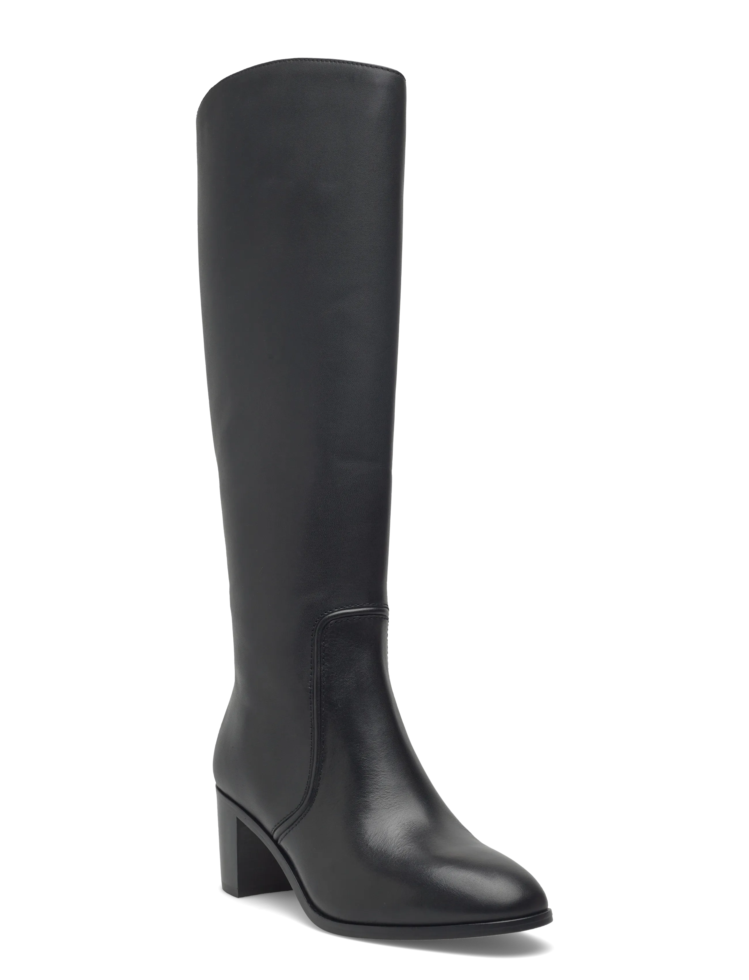 Lauren Ralph Lauren Charly Burnished Leather Tall Boot - Kniehohe Stiefel - BLACK / black