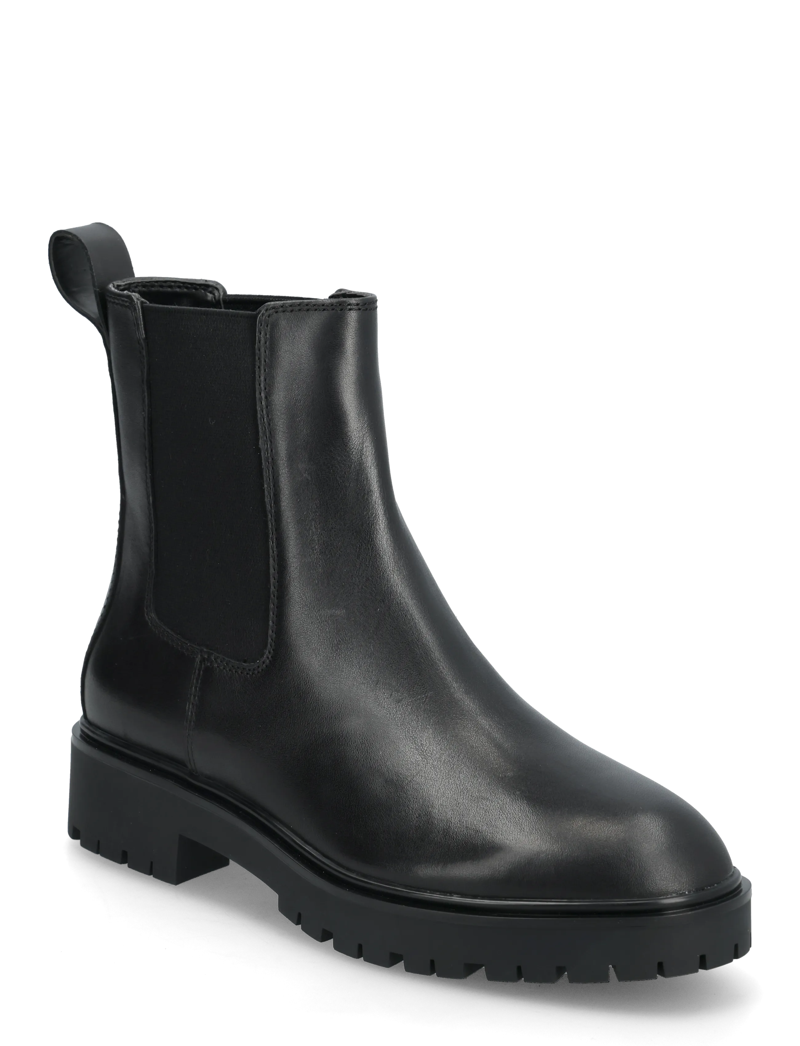 Lauren Ralph Lauren Allyson Burnished Leather Bootie - Transitional Layering - BLACK / black