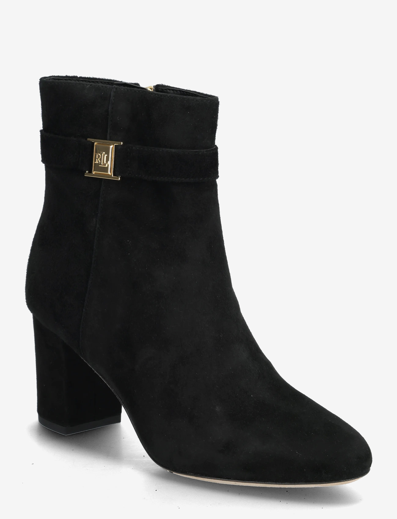 Lauren Ralph Lauren - Kellie Suede Bootie Heel - kontsaga poolsaapad - black - 0