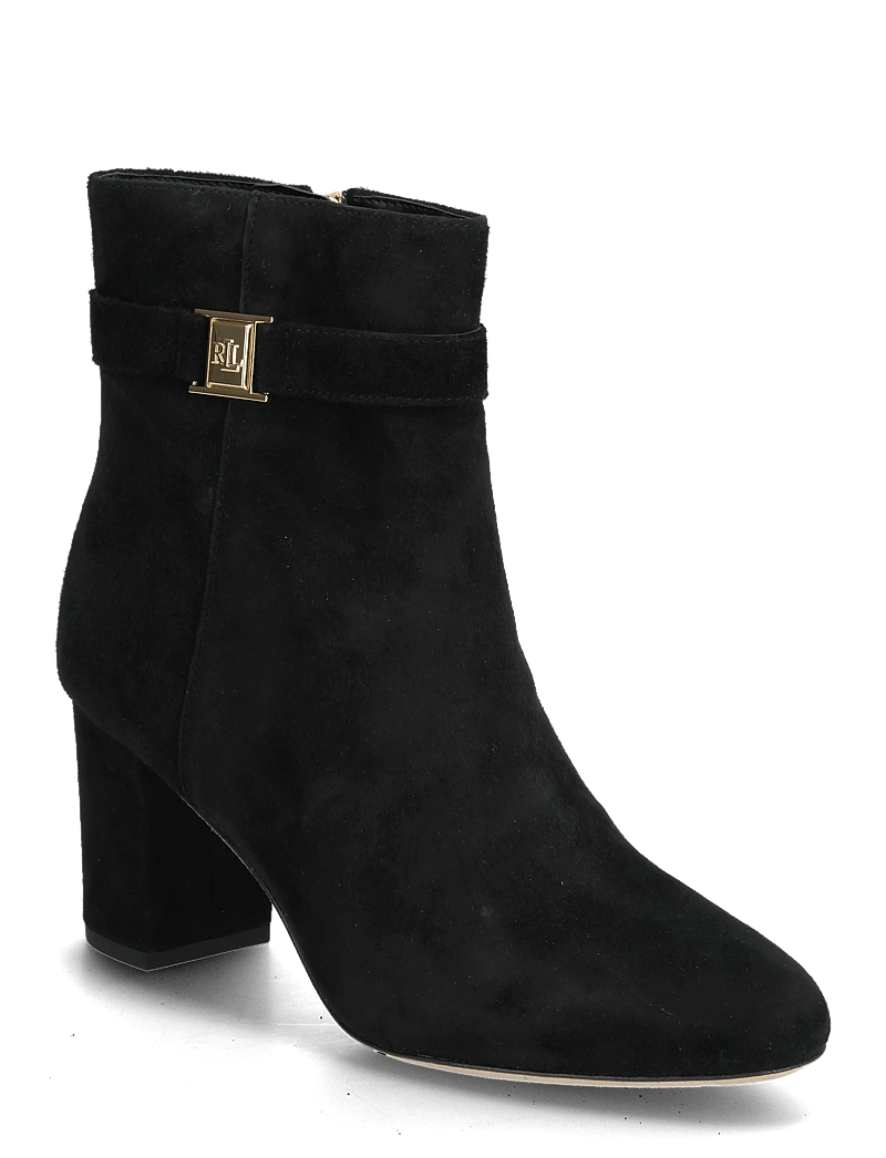 Lauren Ralph Lauren - Kellie Suede Bootie Heel - kontsaga poolsaapad - black - 0