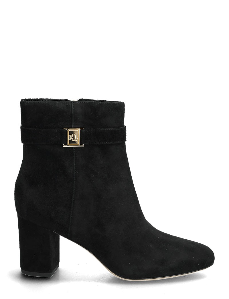 Lauren Ralph Lauren - Kellie Suede Bootie Heel - kontsaga poolsaapad - black - 1