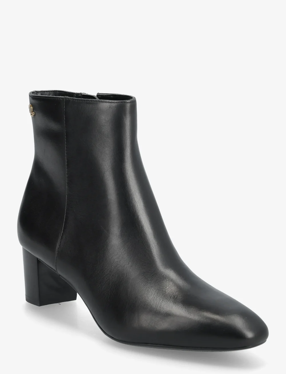Lauren Ralph Lauren - Demi Burnished Leather Bootie - korolliset nilkkurit - black - 0