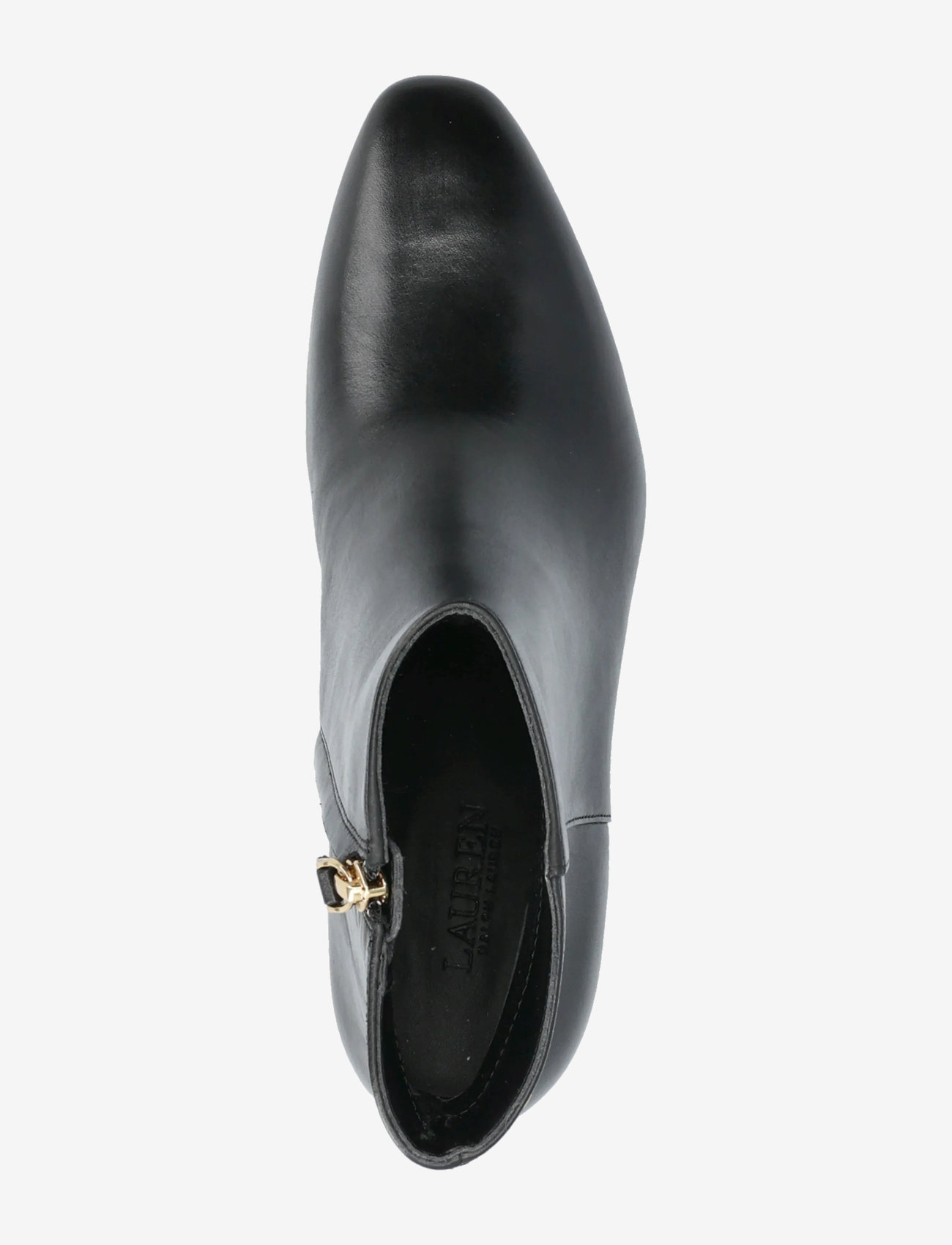 Lauren Ralph Lauren - Demi Burnished Leather Bootie - heeled ankle boots - black - 3