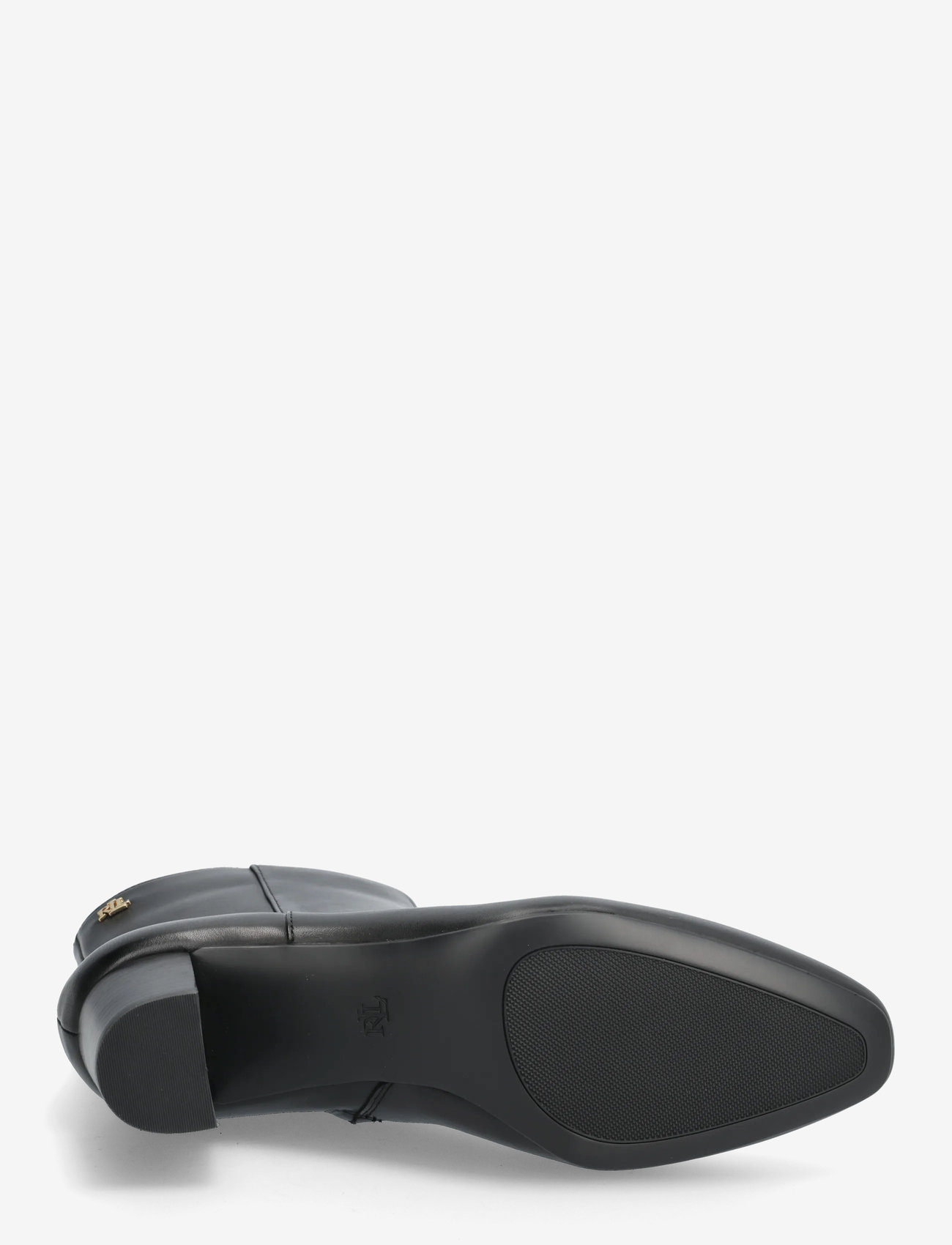 Lauren Ralph Lauren - Demi Burnished Leather Bootie - heeled ankle boots - black - 4