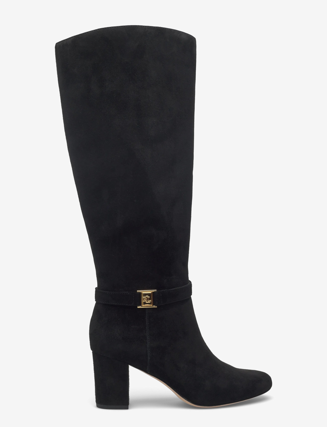 Lauren Ralph Lauren - Kellie Suede Tall Boot Heel - höga stövlar - black - 1
