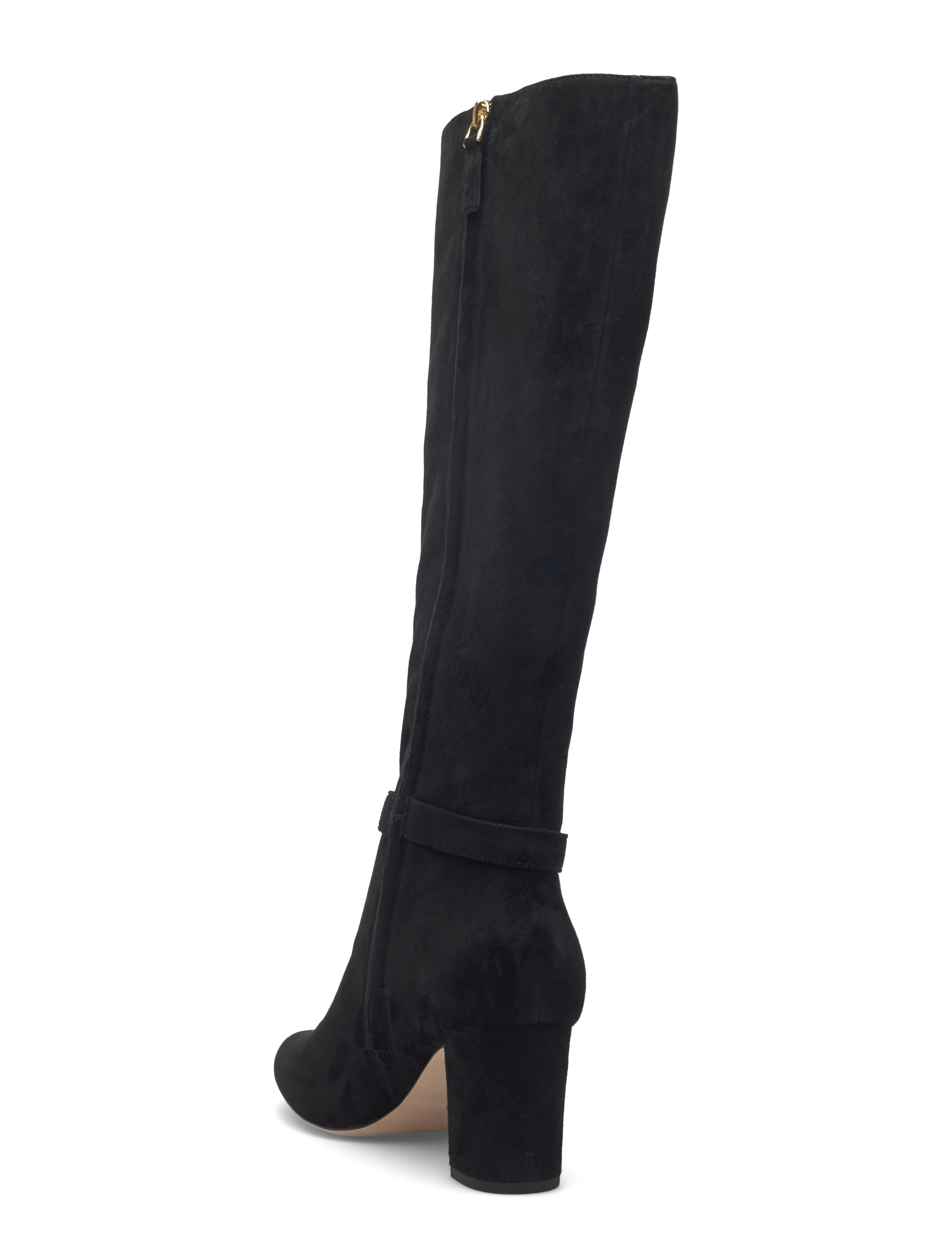 Lauren Ralph Lauren - Kellie Suede Tall Boot Heel - langskaftede støvler - black - 2