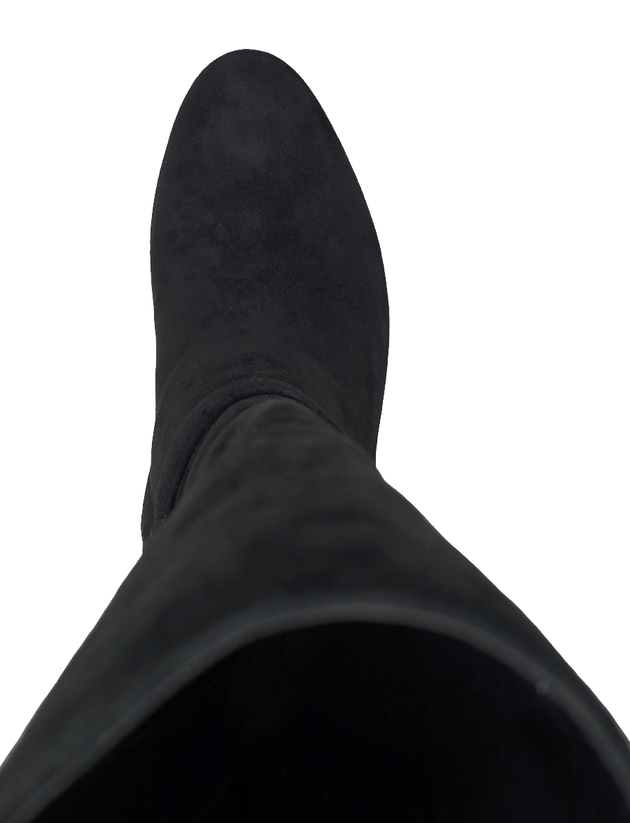 Lauren Ralph Lauren - Kellie Suede Tall Boot Heel - kniehohe stiefel - black - 3
