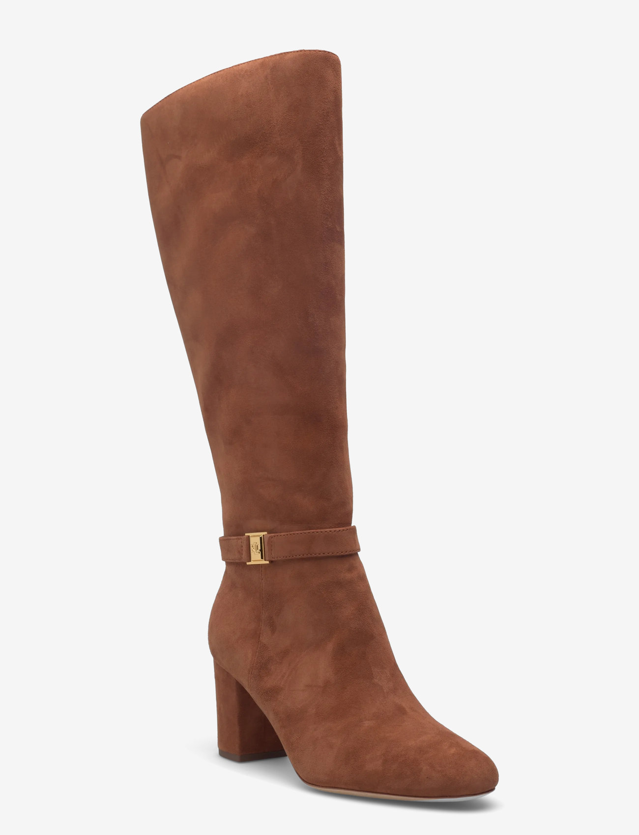 Lauren Ralph Lauren - Kellie Suede Tall Boot Heel - kniehohe stiefel - lauren tan - 0