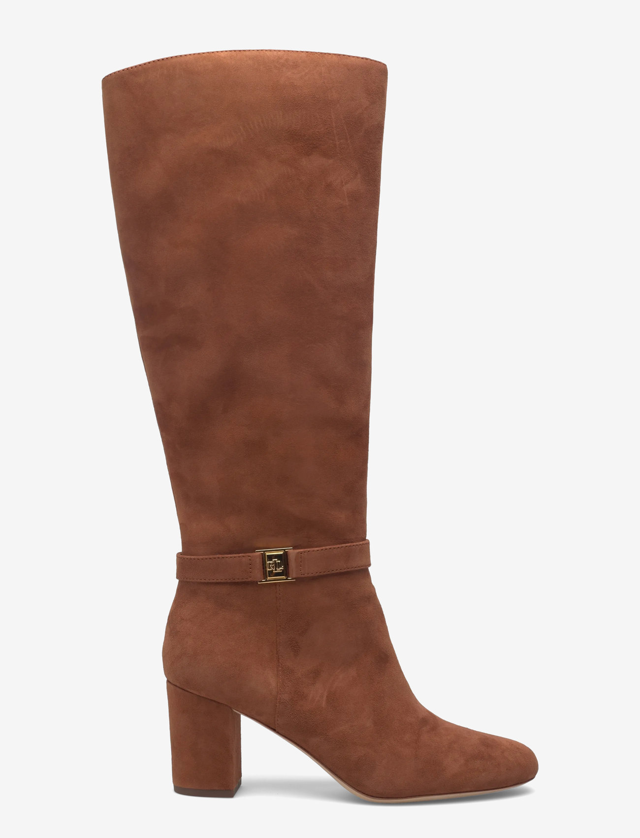 Lauren Ralph Lauren - Kellie Suede Tall Boot Heel - kniehohe stiefel - lauren tan - 1