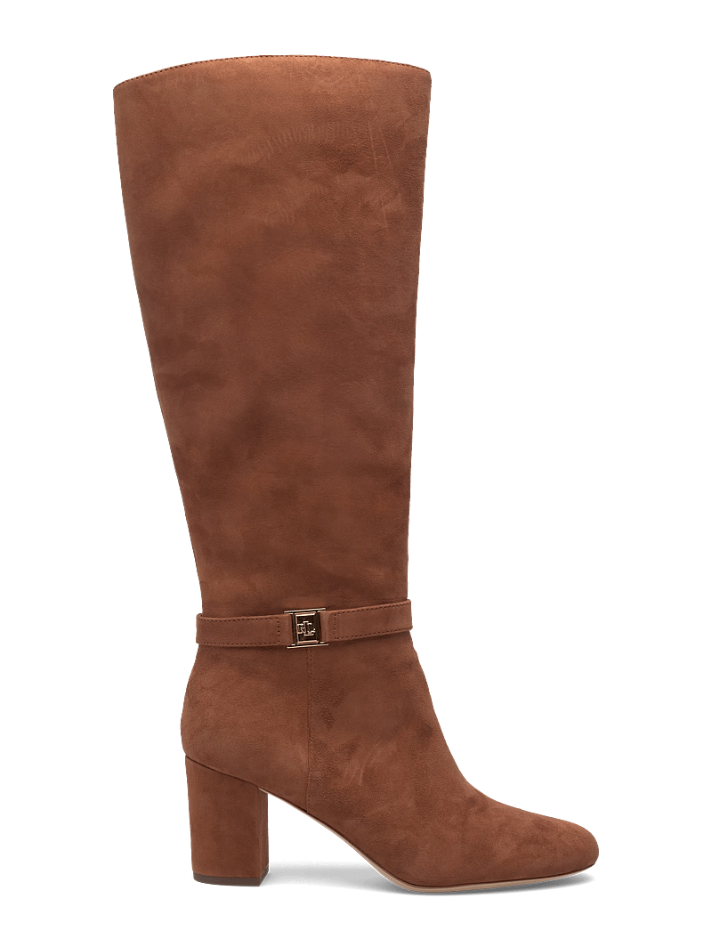 Lauren Ralph Lauren - Kellie Suede Tall Boot Heel - kniehohe stiefel - lauren tan - 1