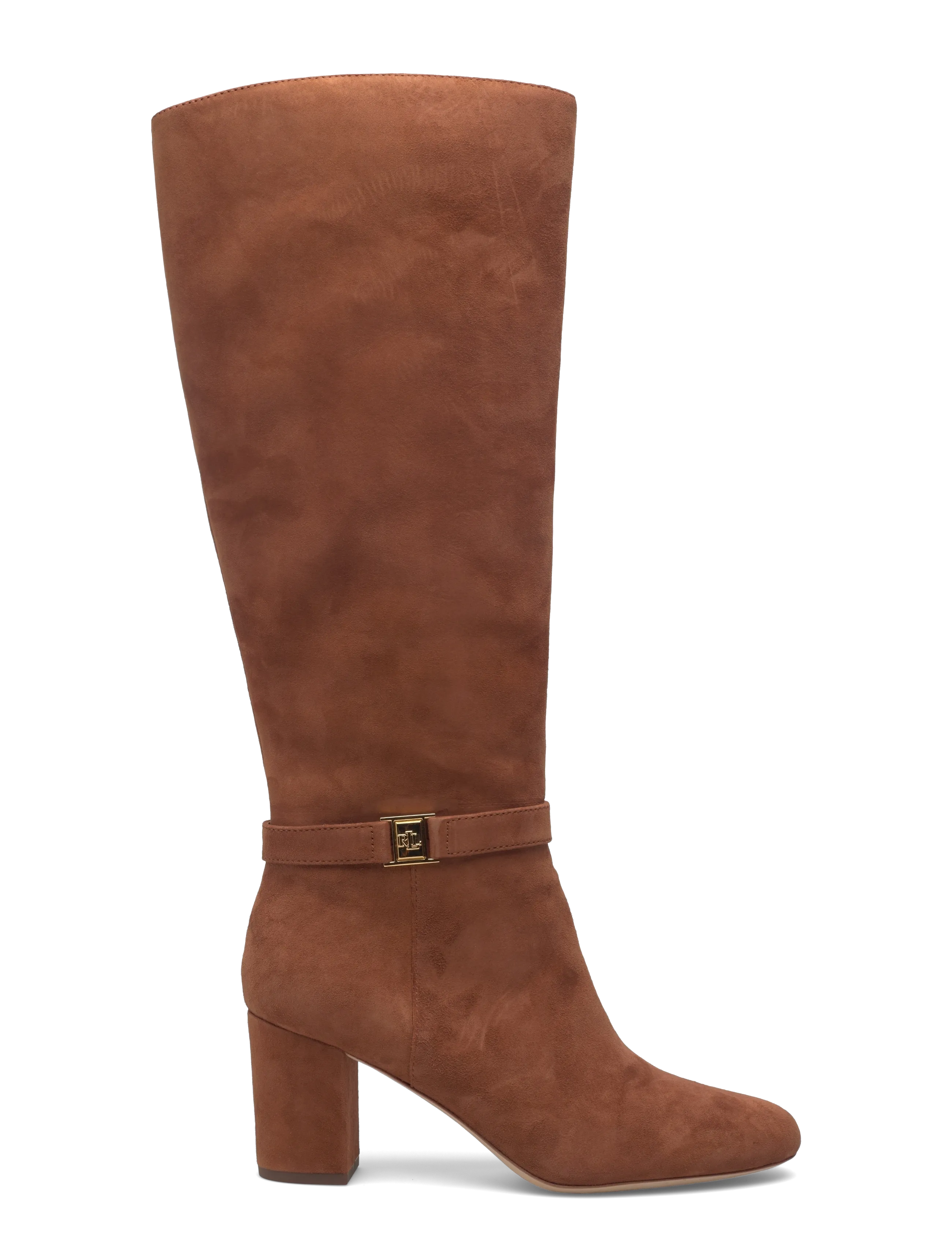 Lauren Ralph Lauren - Kellie Suede Tall Boot Heel - kniehohe stiefel - lauren tan - 1